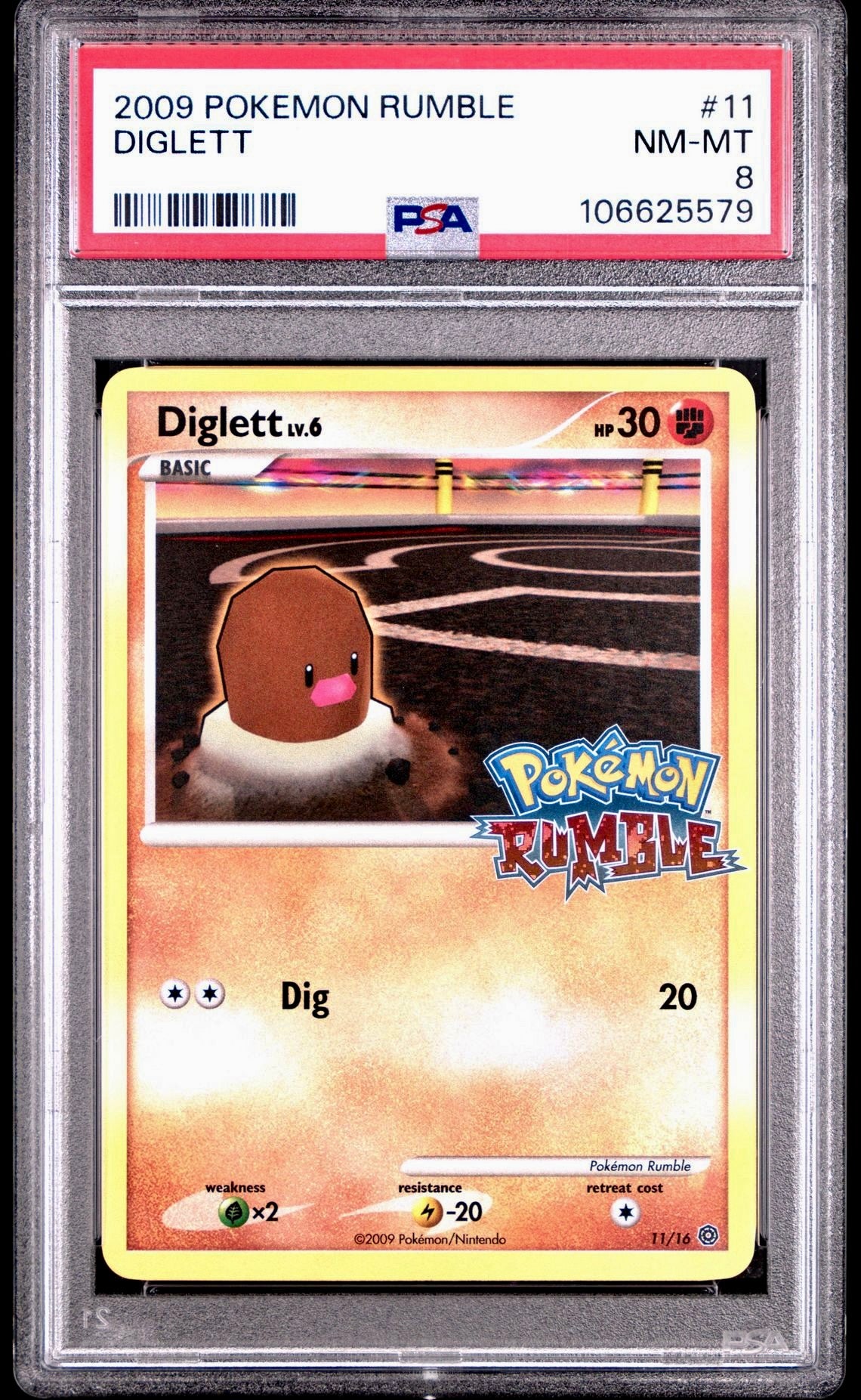 PSA 8 - Diglett 11/16 2009 Pokemon RUMBLE - Pokemon