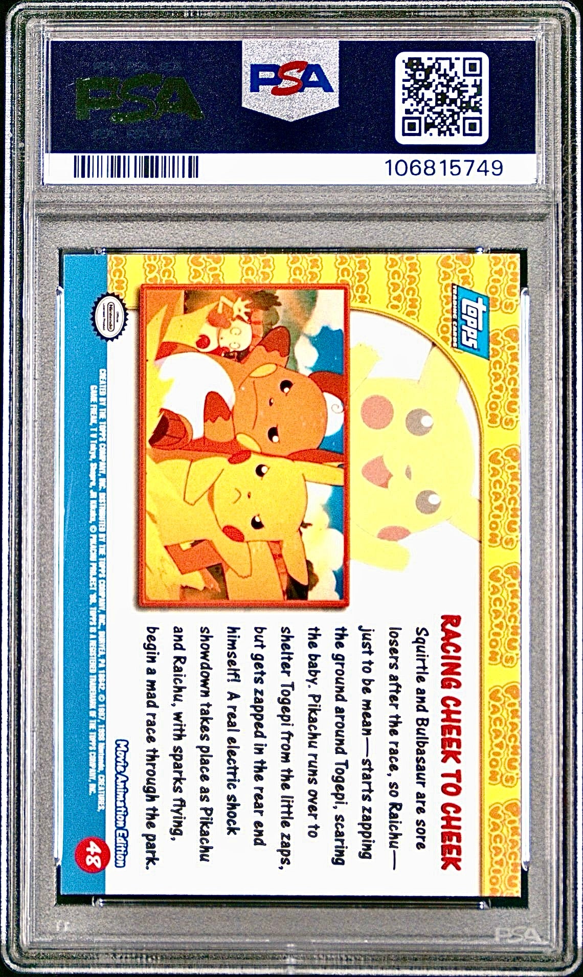 PSA 9 - Racing Cheek to Cheek #48 1999 TOPPS Movie Edition - Pokemon