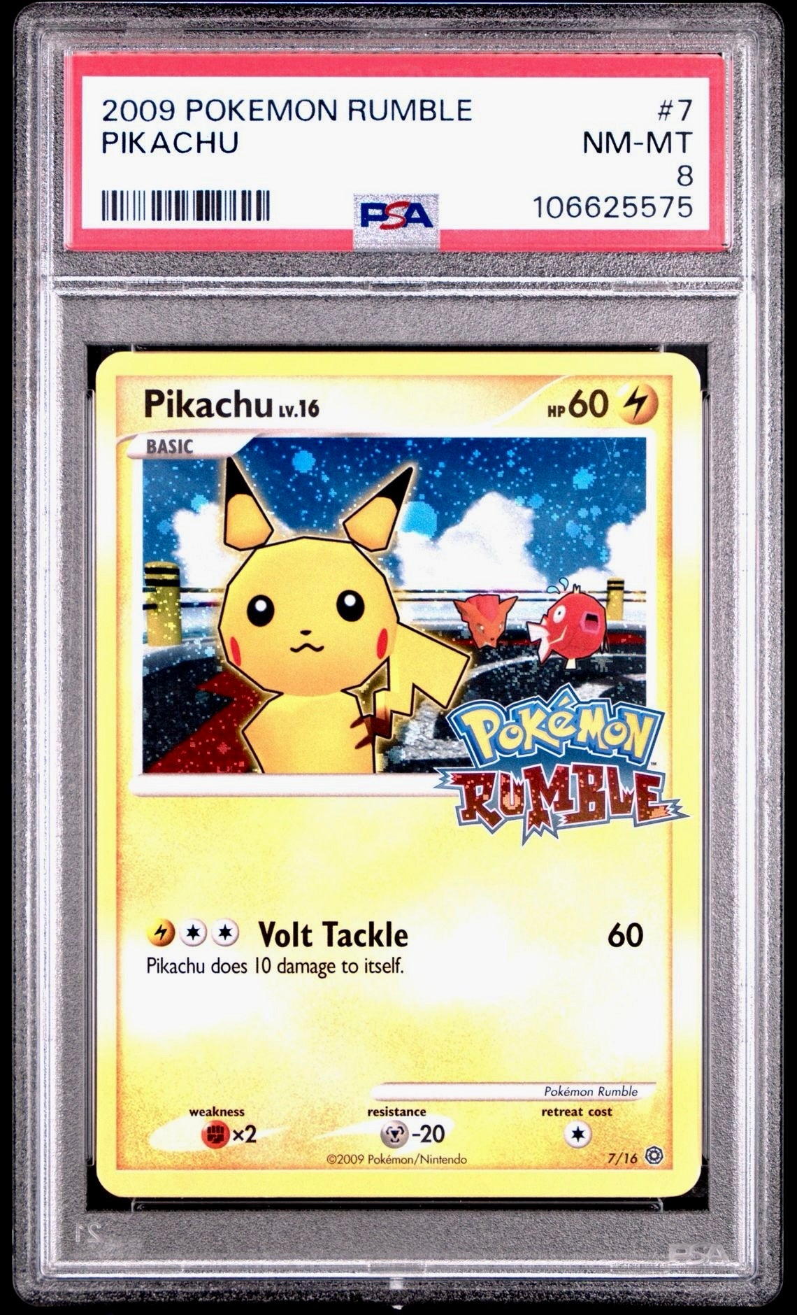PSA 8 - Pikachu Holo 7/16 2009 Pokemon RUMBLE - Pokemon