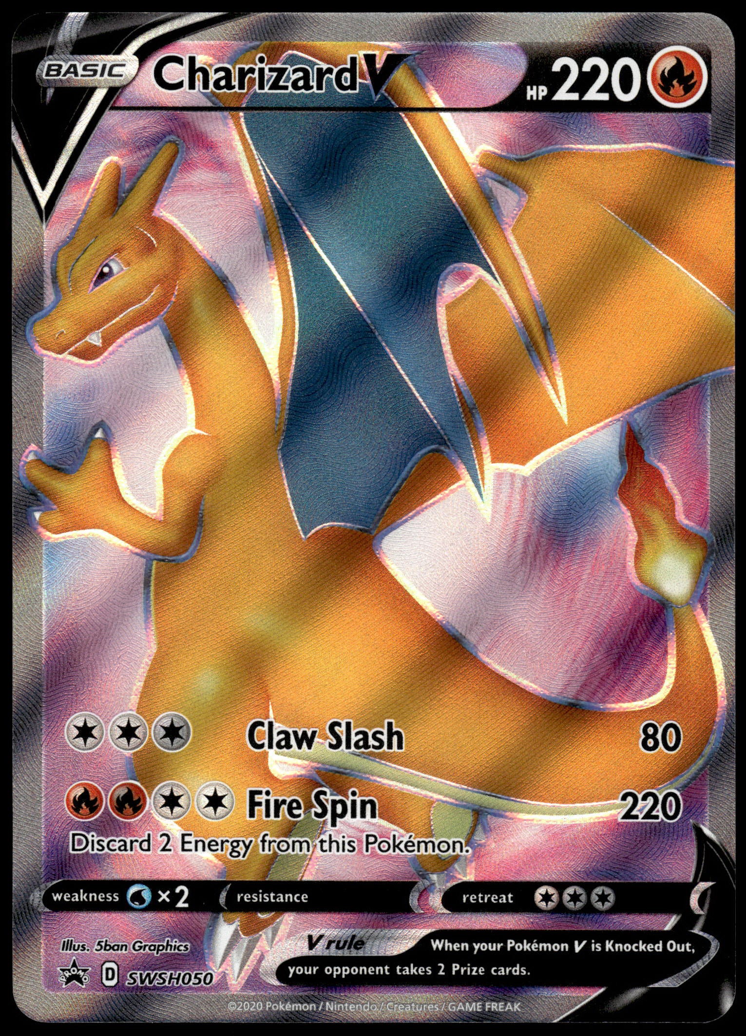 pokemon champion's path charizard v promo card Charizard V SWSH050 Champions Path ETB Promo Pokemon [NM] (2) – JustEncased