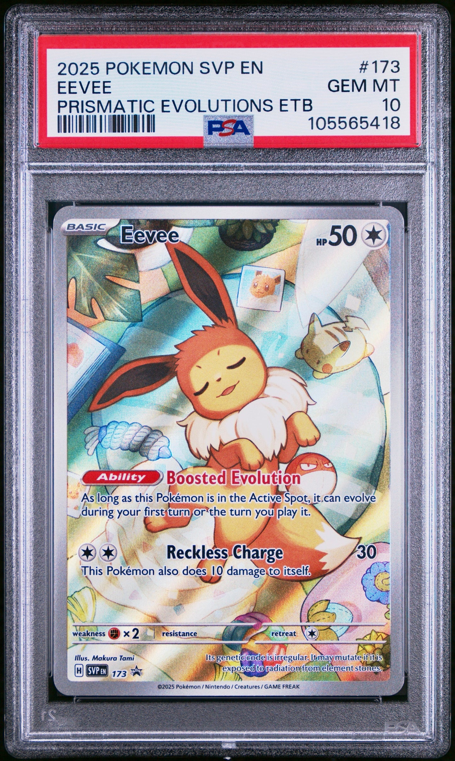 PSA 10 - Eevee IR SVP173 Prismatic Evolutions ETB Promo - Pokemon