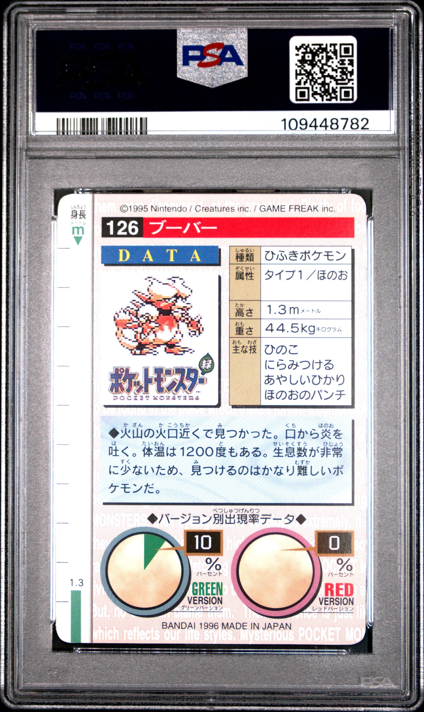 PSA 6 - Magmar #126 1996 JPN Bandai Carddass Vending - Pokemon