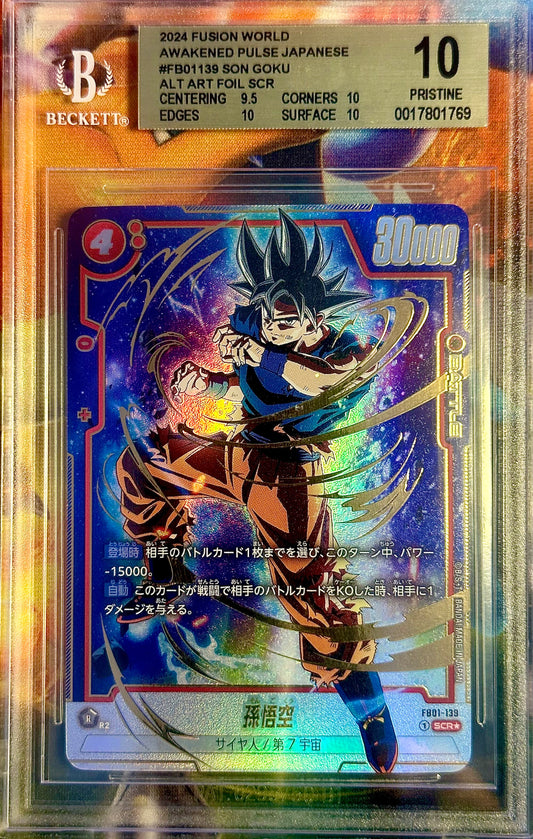 BGS 10 - Son Goku Alt Art SCR FB01-139 JPN Awakened Pulse Fusion World - DBS
