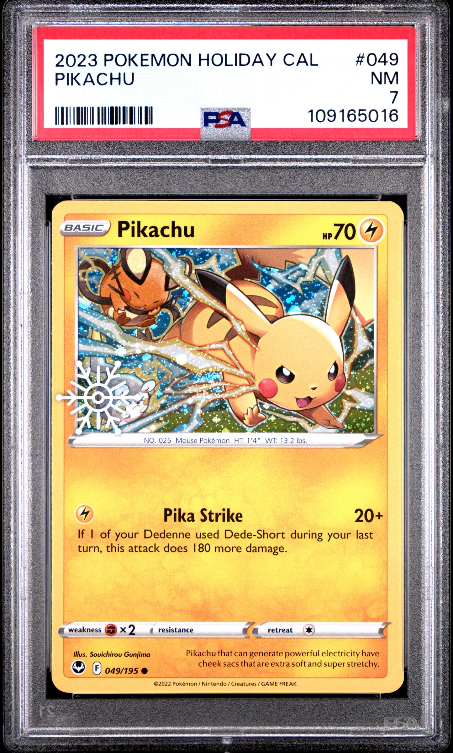 PSA 7 - Pikachu Holo 049/195 SWSH 2023 Holiday Calendar - Pokemon