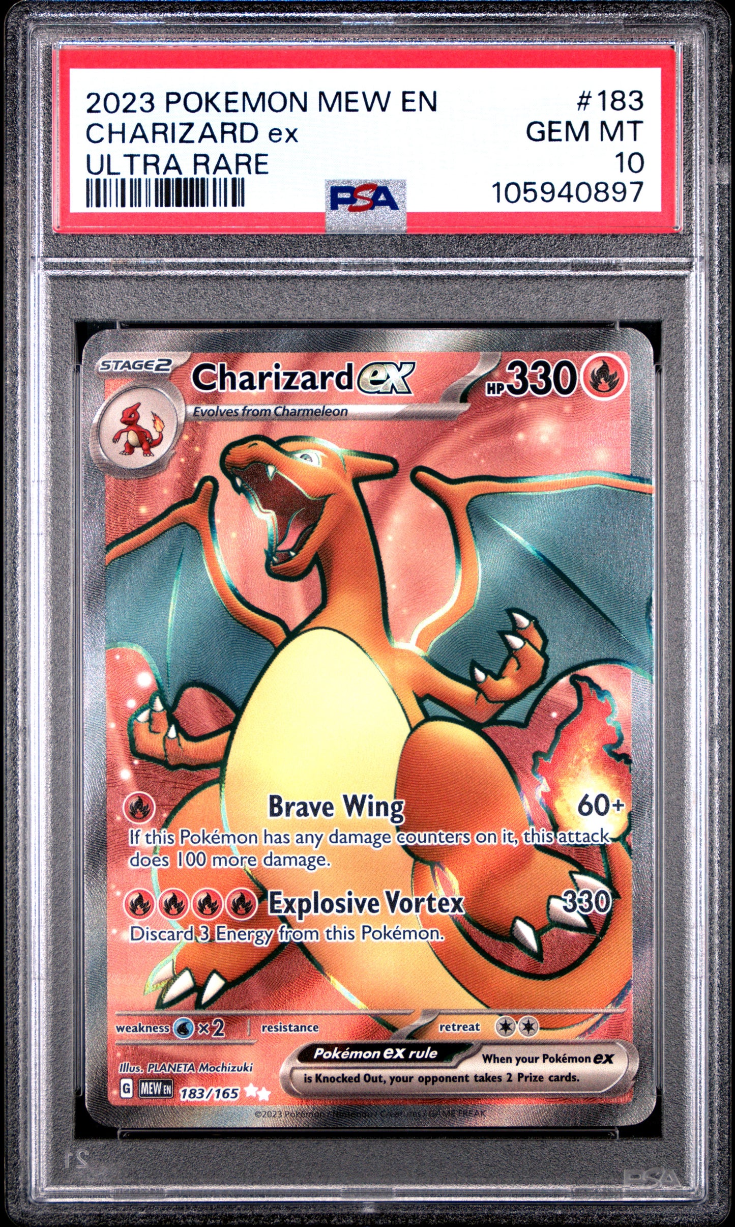 PSA 10 - Charizard ex 183/165 SV MEW English 151 - Pokemon