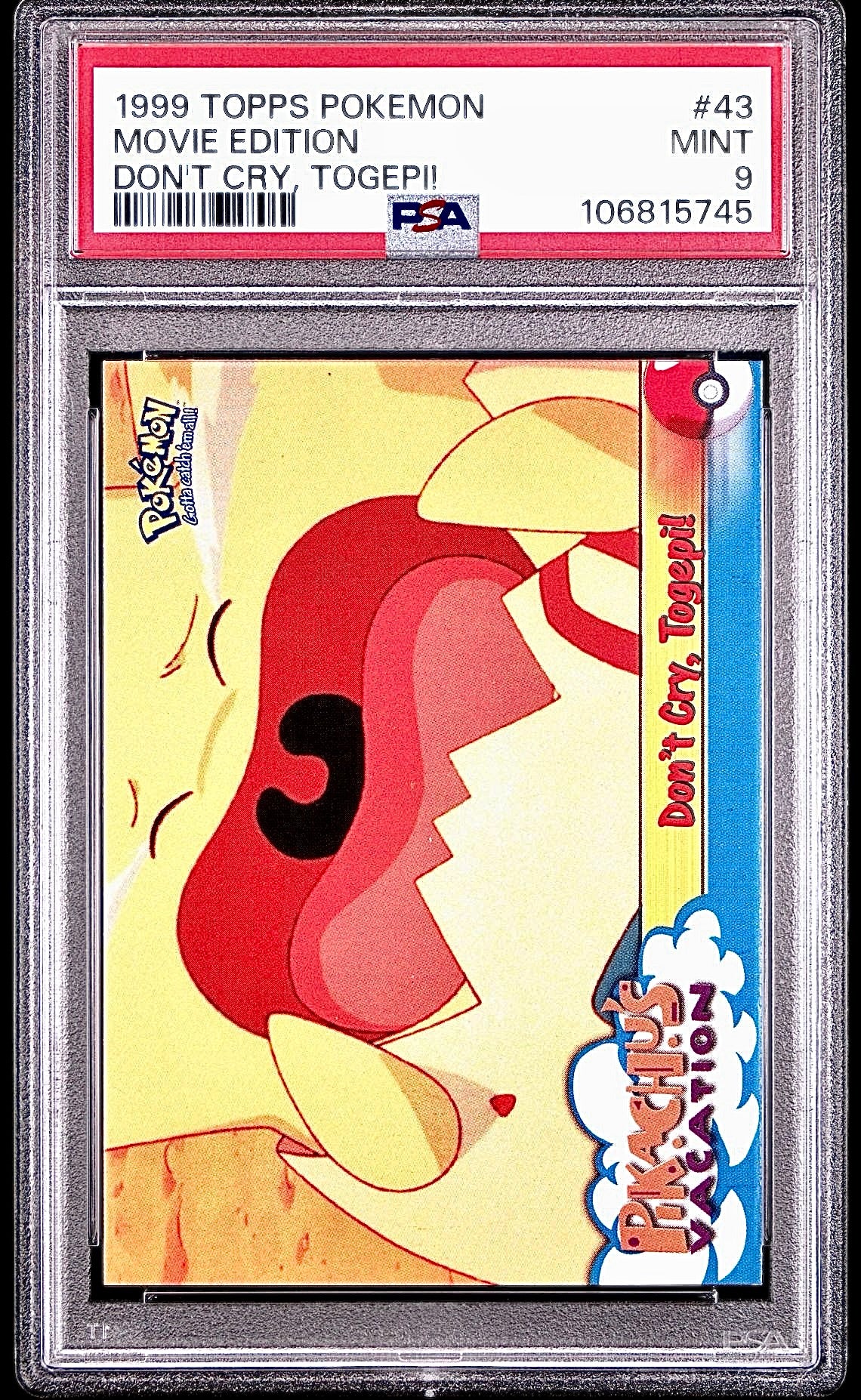 PSA 9 - Don’t Cry Togepi #43 1999 TOPPS Movie Edition - Pokemon