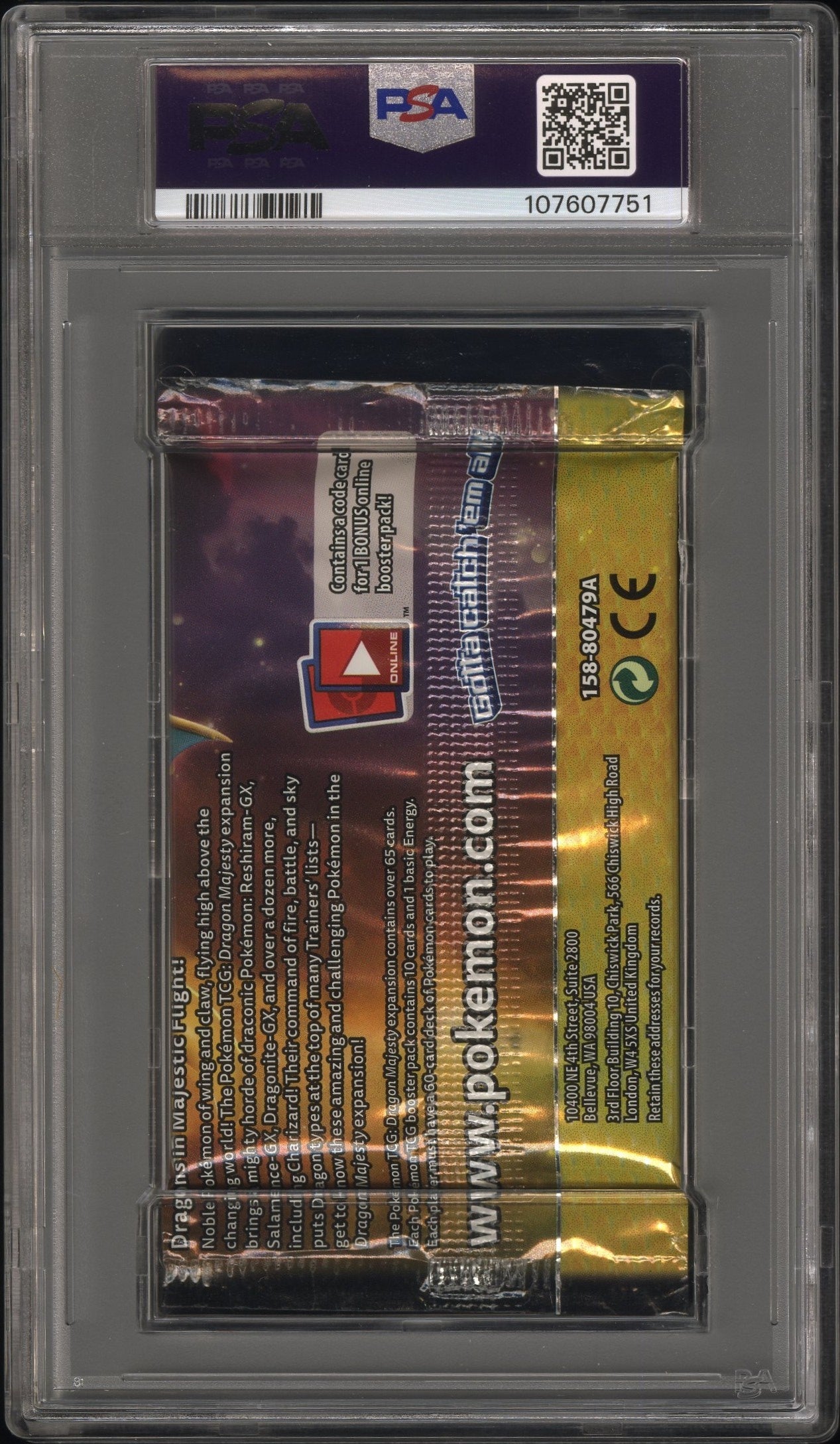 PSA 10 - Sun & Moon Dragon Majesty (Salamence Art) Foil Pack - Pokemon