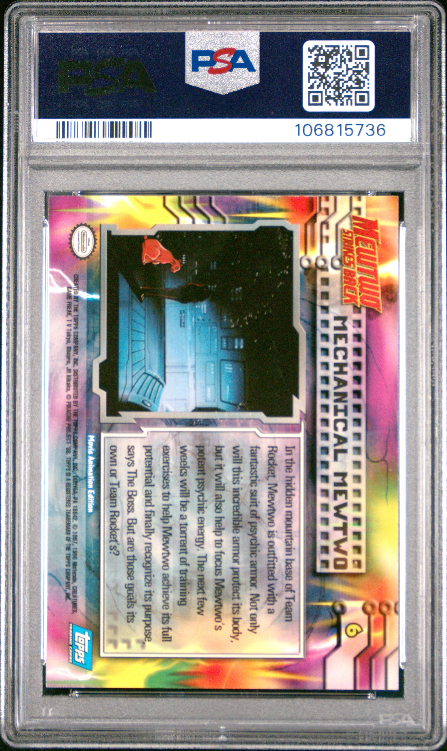 PSA 8 - Mechanical Mewtwo #6 1999 TOPPS Movie Edition - Pokemon