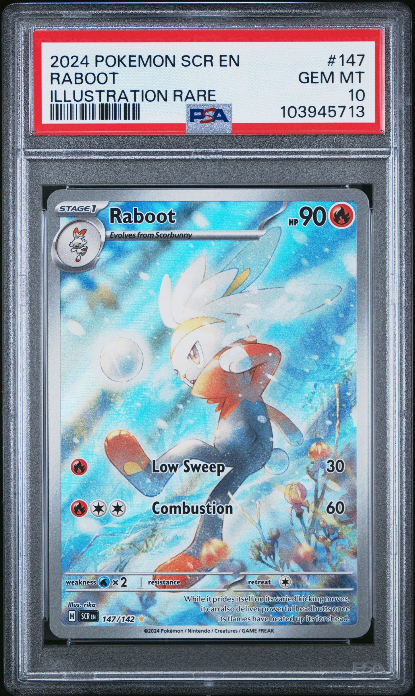 PSA 10 - Raboot IR 147/142 SV Stellar Crown - Pokemon