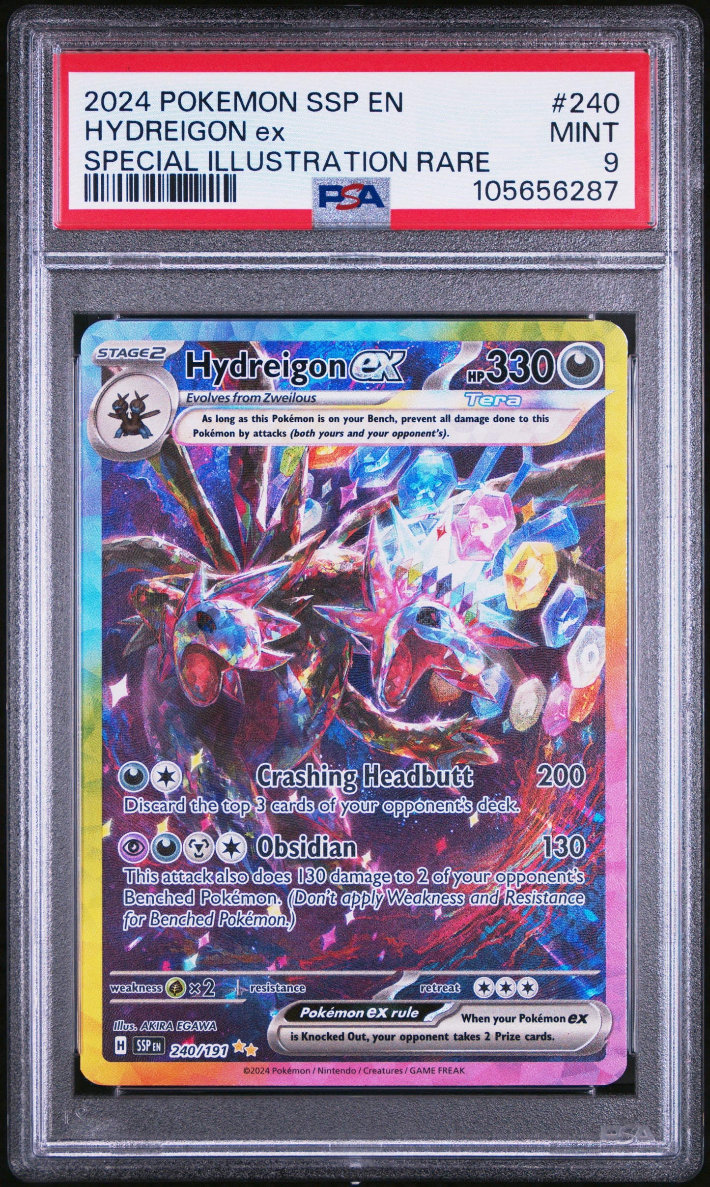 PSA 9 - Hydreigon ex 240/191 SV Surging Sparks - Pokemon