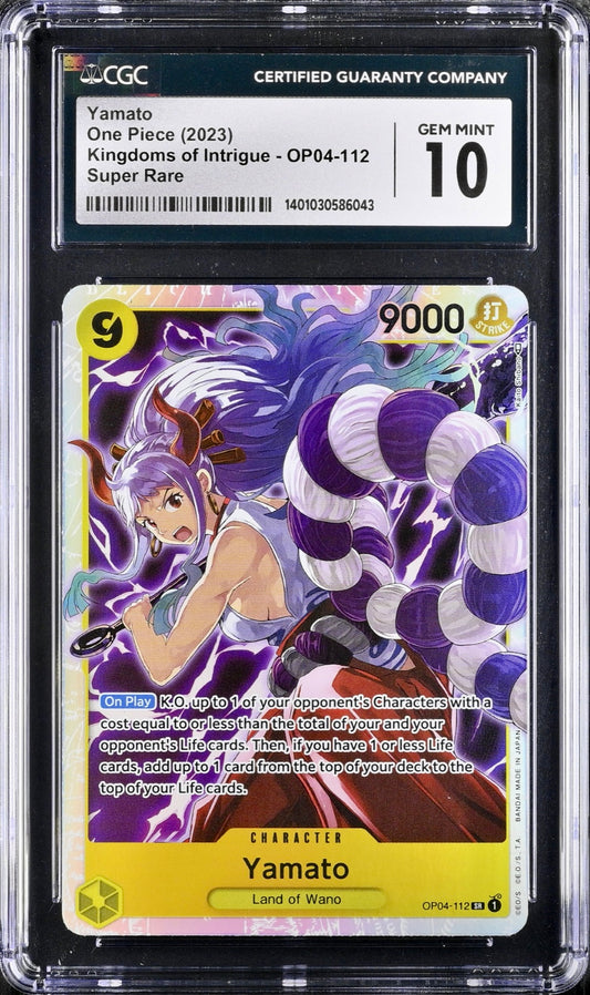 CGC 10 - Yamato Super Rare OP04-122 Kingdom of Intrigue - One Piece