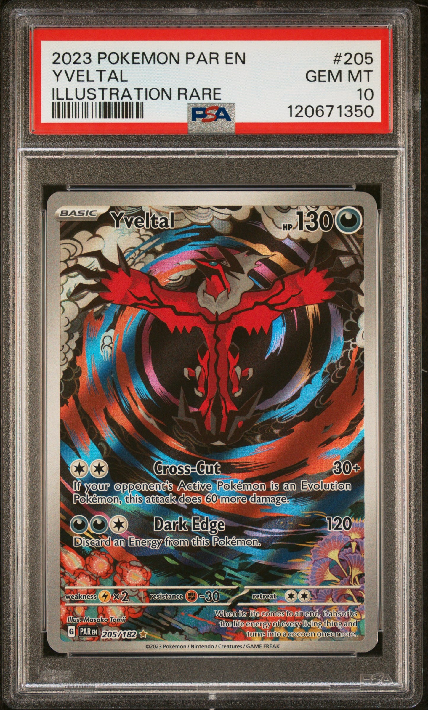 PSA 10 - Yveltal 205/182 Illustration Rare SV Paradox Rift - Pokemon
