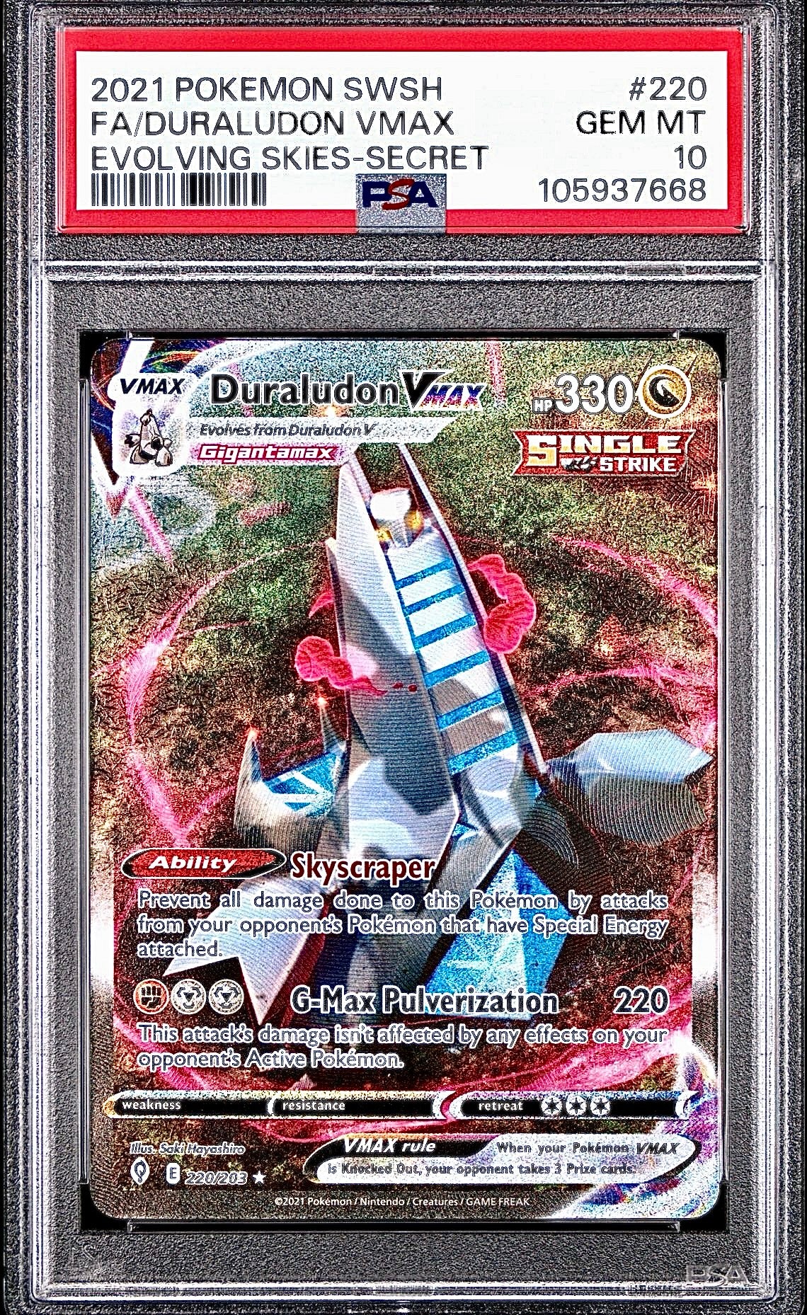 PSA 10 - Duraludon VMAX 220/203 SWSH Evolving Skies - Pokemon