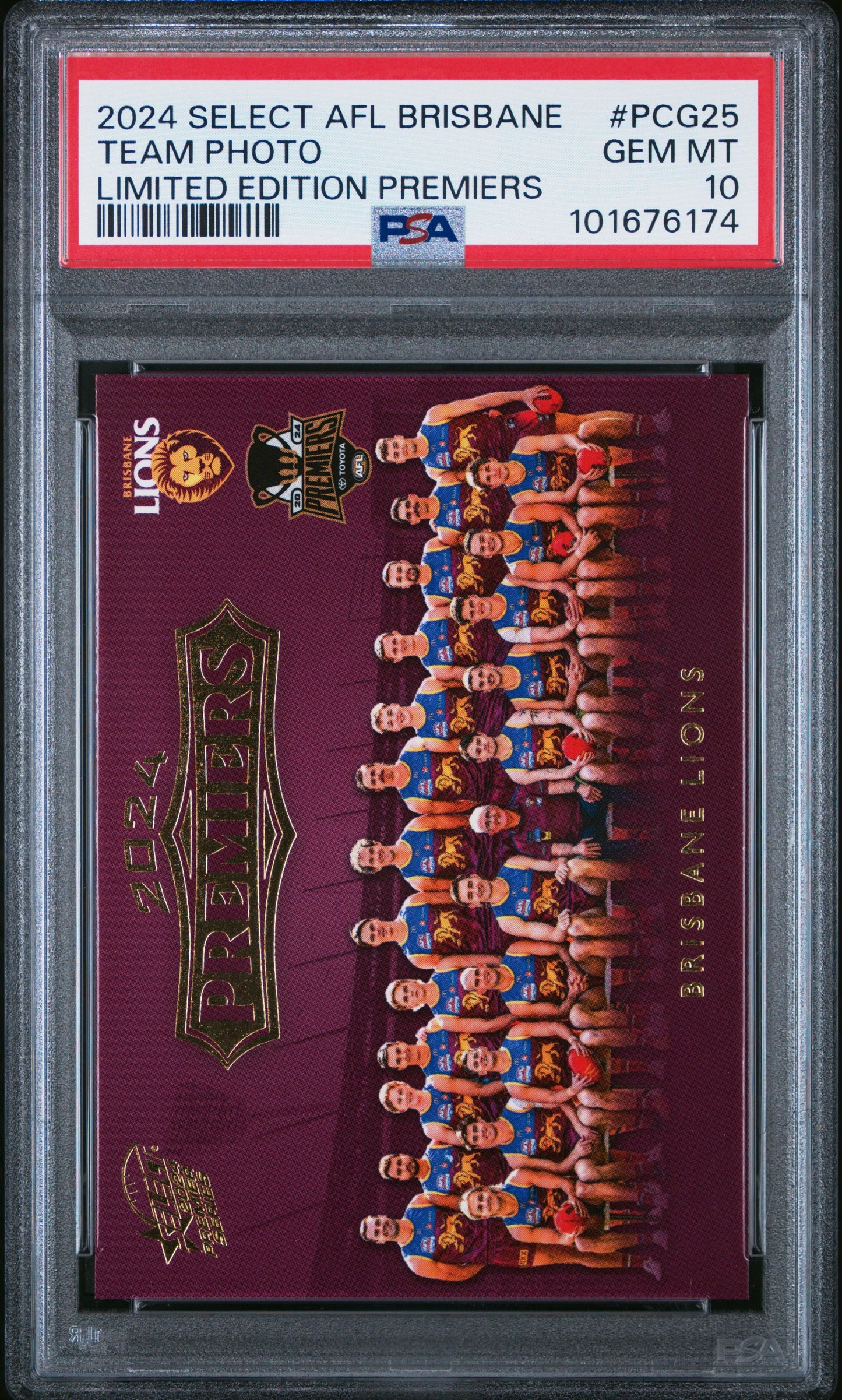 PSA 10 - Brisbane Team Photo #PCG25 2024 SELECT Premier Series - AFL