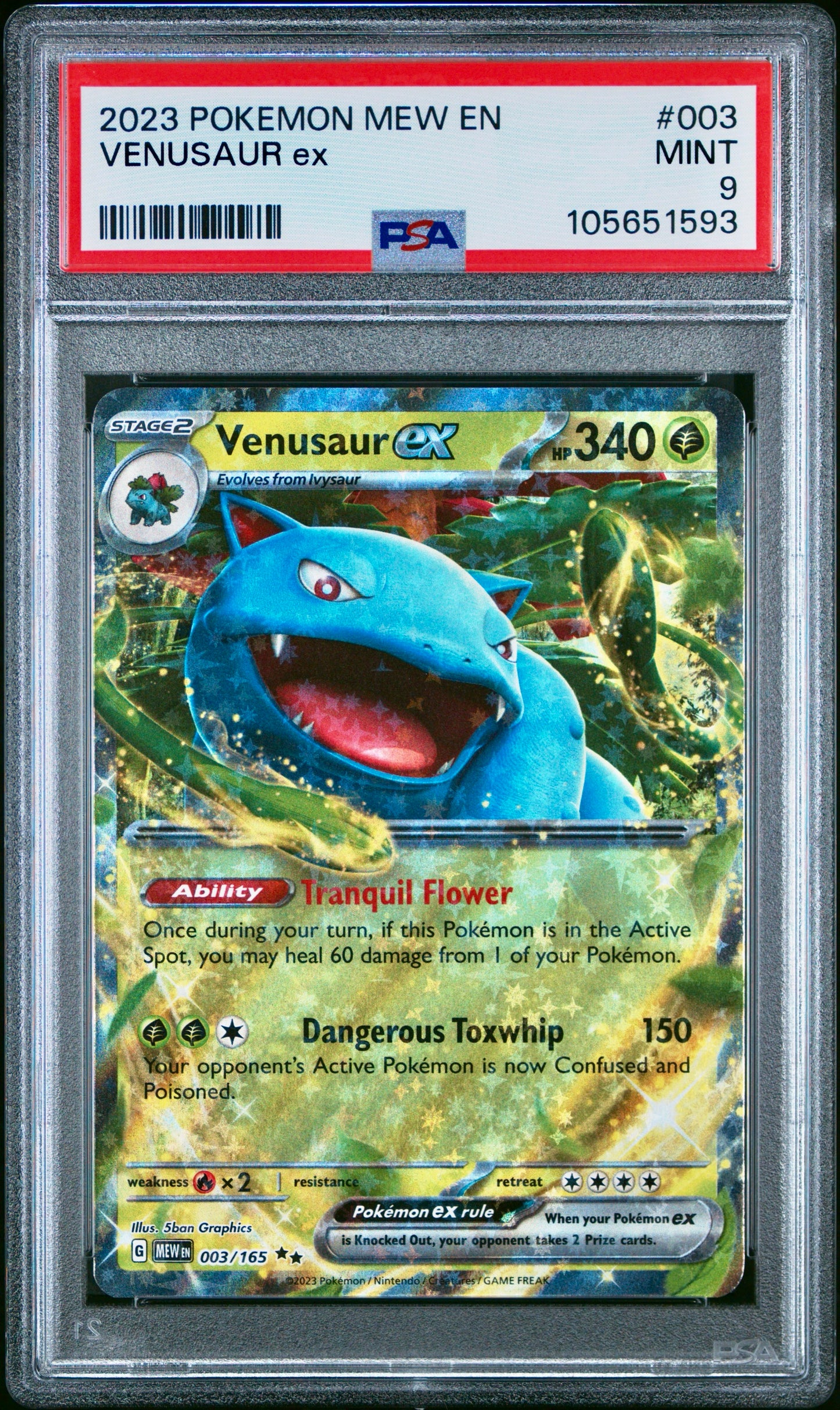 PSA 9 - Venusaur ex 003/165 SV MEW English 151 - Pokemon