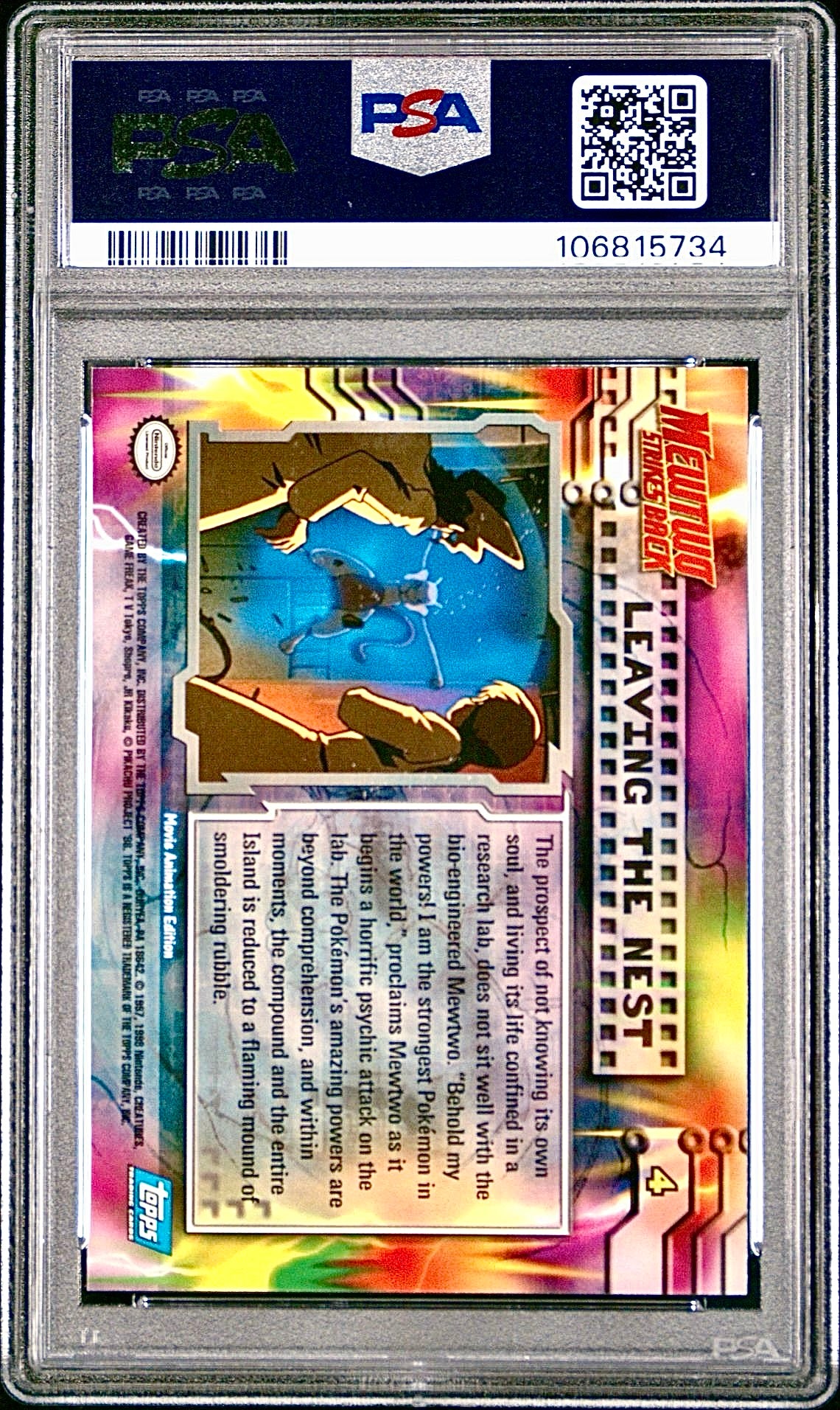 PSA 9 - Mewtwo Leaving the Nest #4 1999 TOPPS Movie Edition - Pokemon