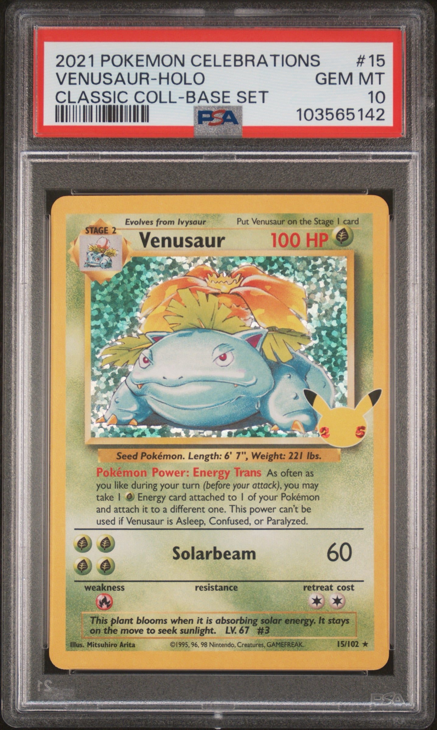 PSA 10 - Venusaur 15/102 SWSH Celebrations Classic Collection - Pokemon