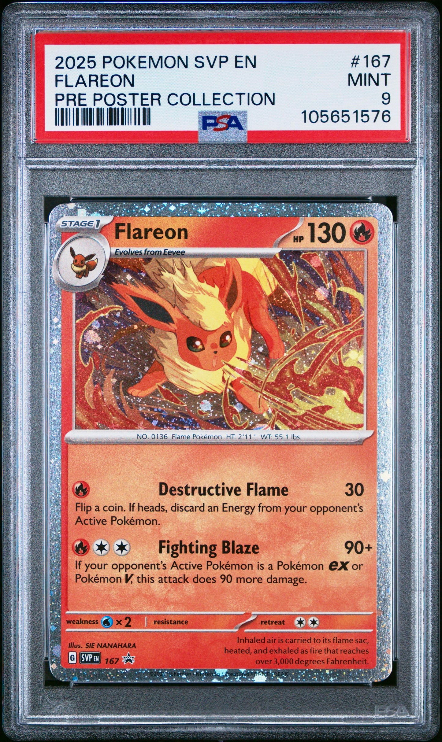 PSA 9 - Flareon 167 Vaporeon 168 Jolteon 169 SV Prismatic Evolutions - Pokemon