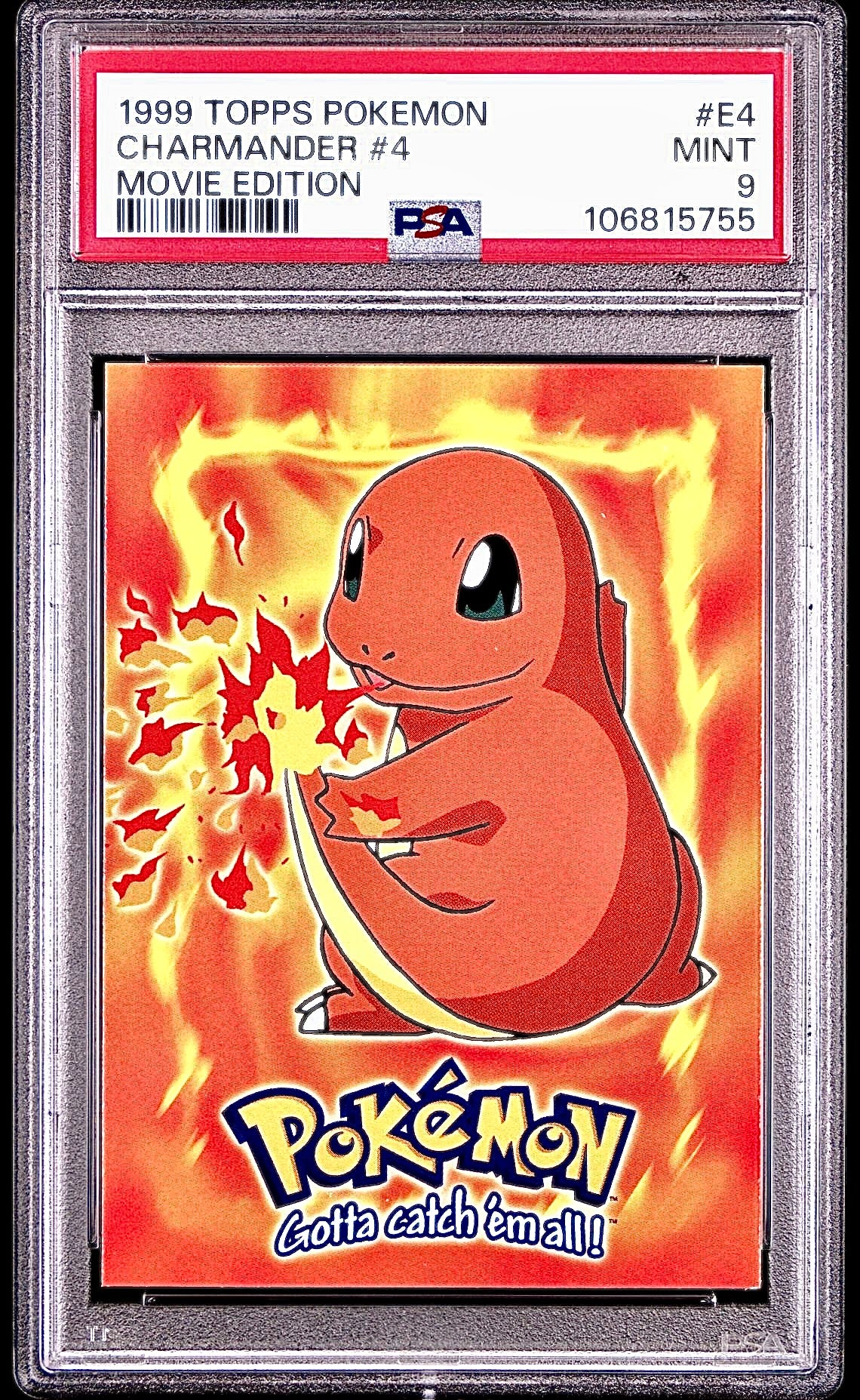 PSA 9 - Charmander #E4 1999 TOPPS Movie Edition - Pokemon