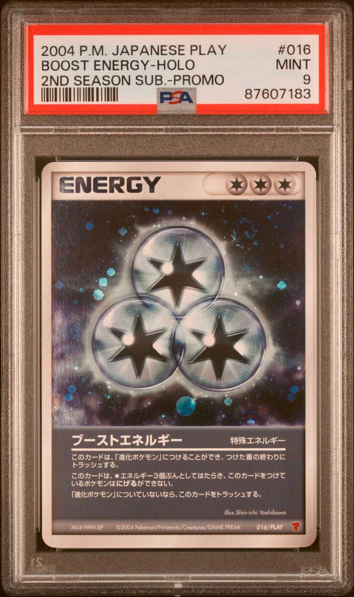 PSA 9 - Cyclone Warp Boost Energy /PLAY 2nd Season Sub Promos - Pokemon