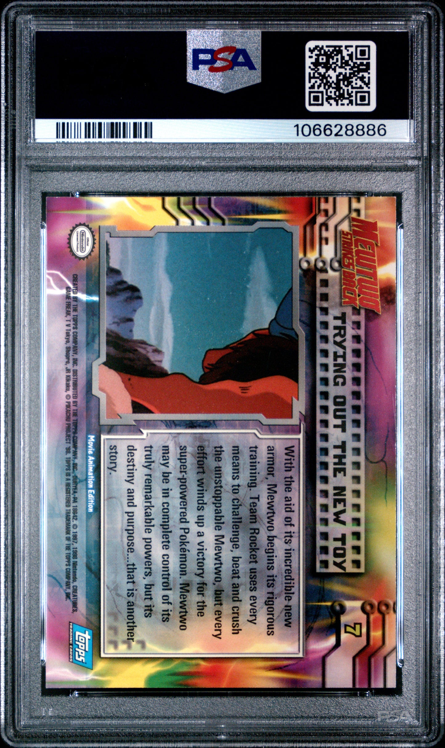 PSA 9 - Mewtwo Trying New Toy #7 1999 TOPPS Movie Edition - Pokemon