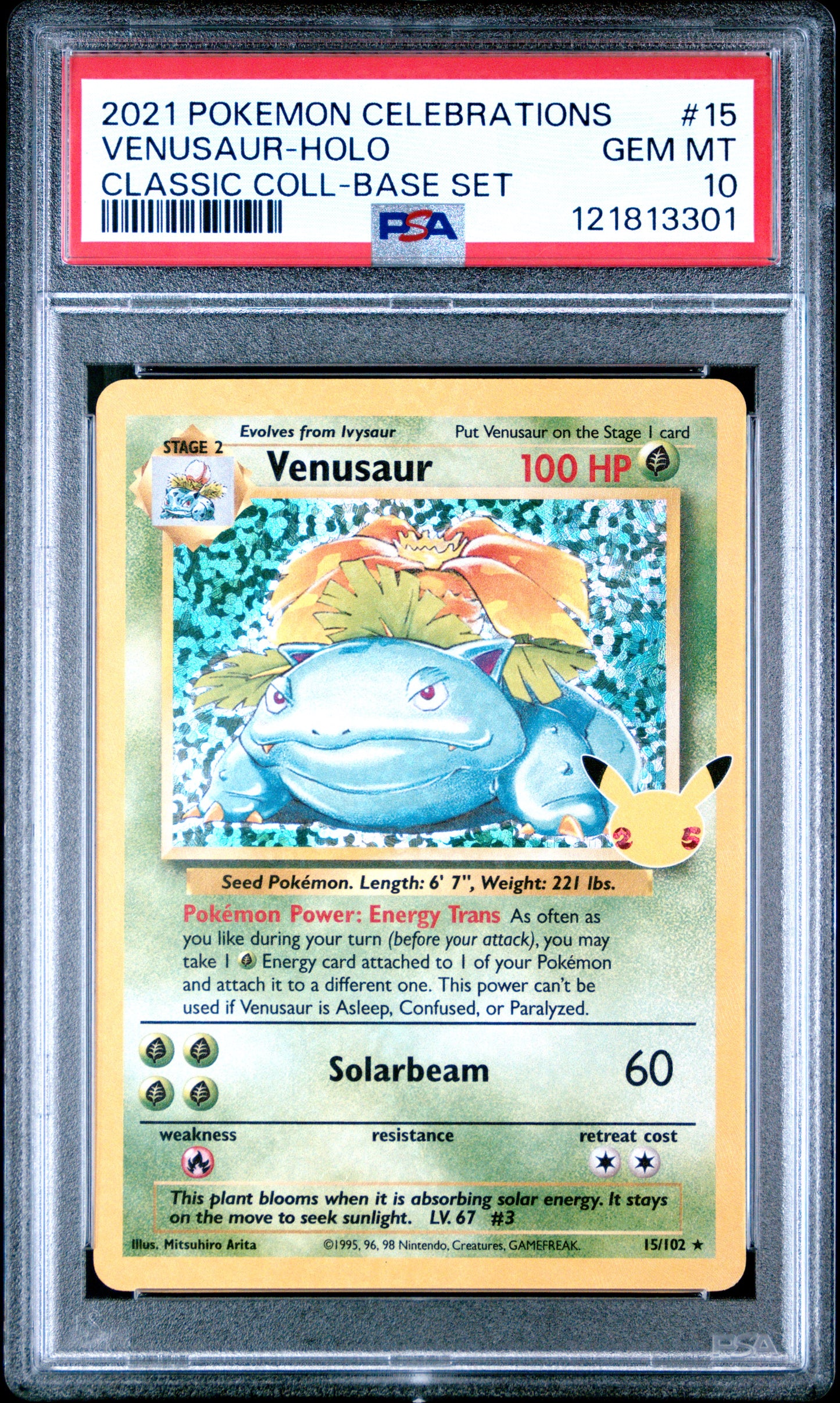 PSA 10 - Venusaur Holo 15/102 SWSH Celebrations Classic Collection - Pokemon