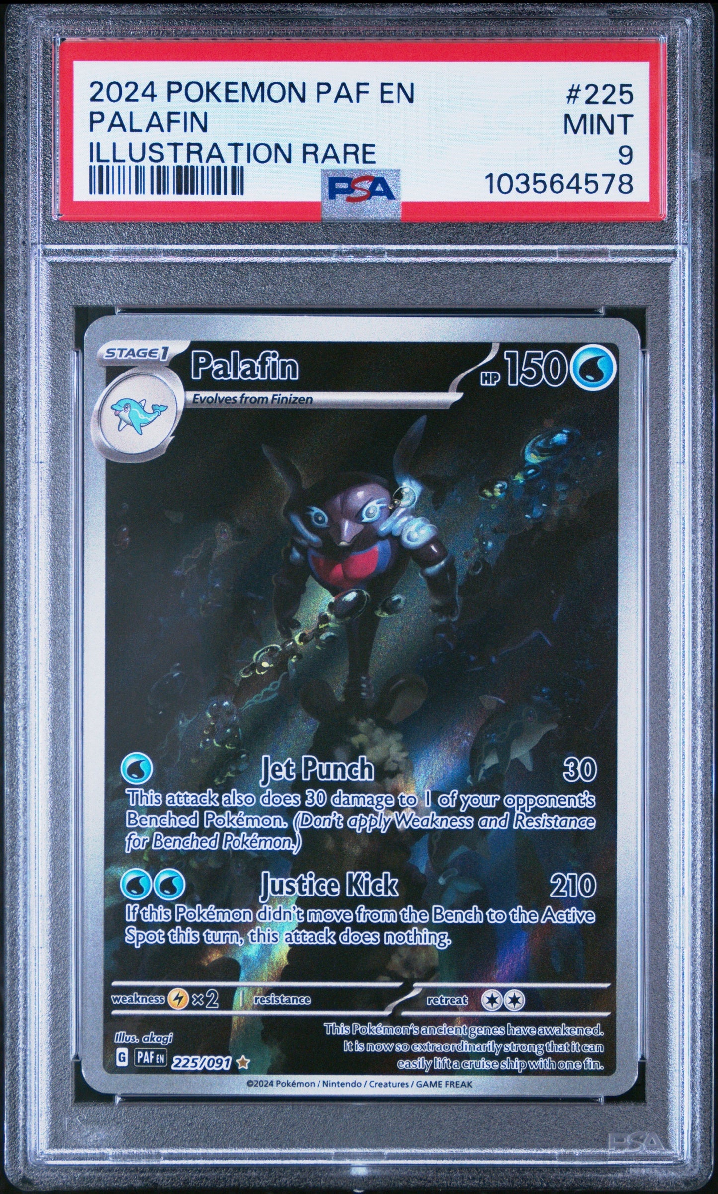 PSA 9 - Palafin IR 225/091 SV Paldean Fates - Pokemon