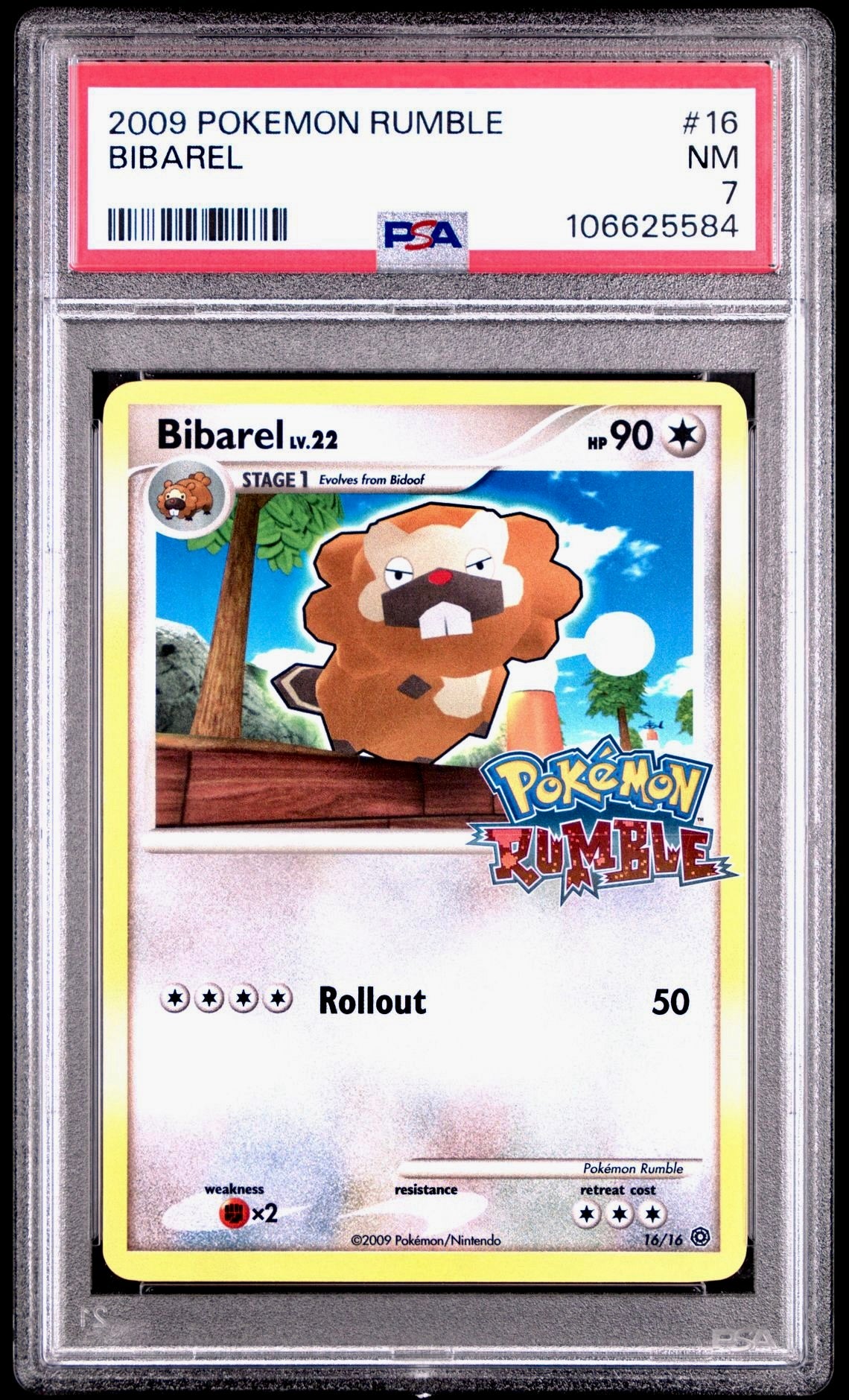 PSA 7 - Bibarel 16/16 2009 Pokemon RUMBLE - Pokemon