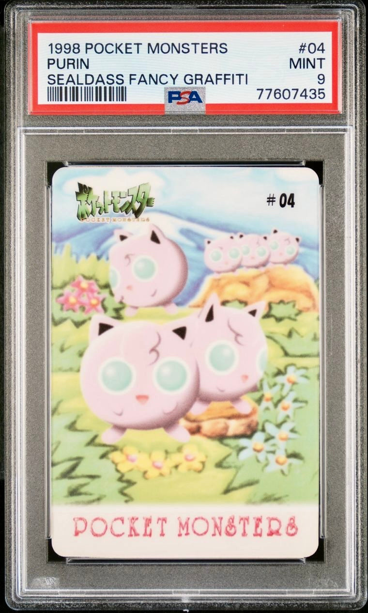 PSA 9 - Jigglypuff (Purin) #04 Sealdass Fancy Graffiti 1998 Pocket Monsters - Pokemon