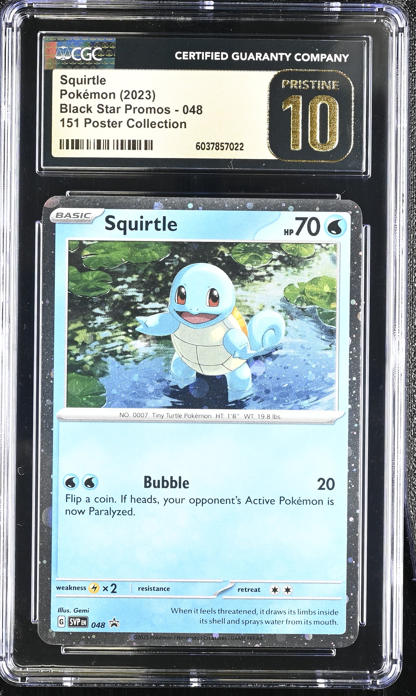 CGC 10 PRISTINE - Squirtle Cosmos SVP046 MEW 151 Poster Promo - Pokemon