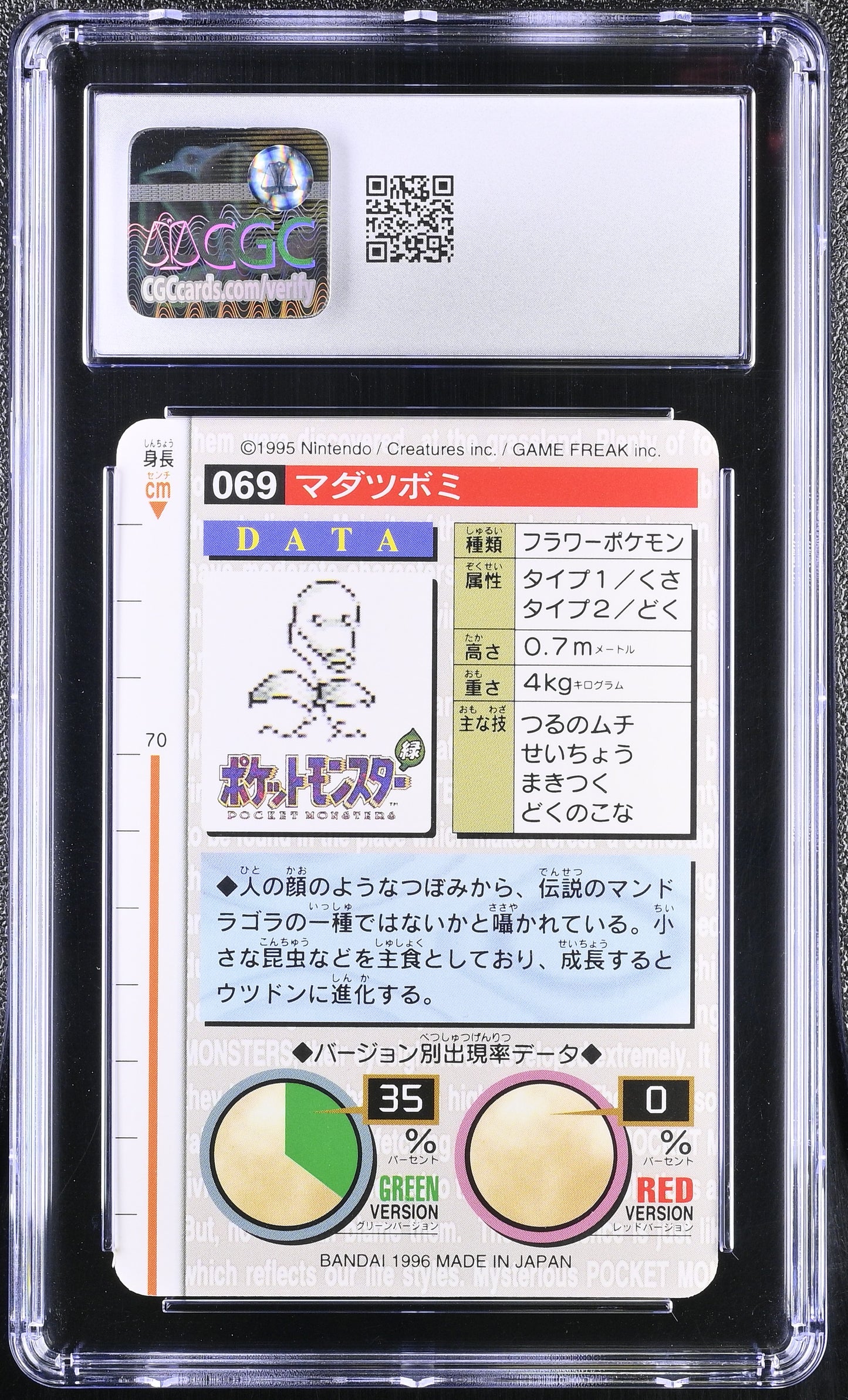 CGC 9 - Doduo #084 1996 JPN Bandai Carddass Vending (Green) - Pokemon