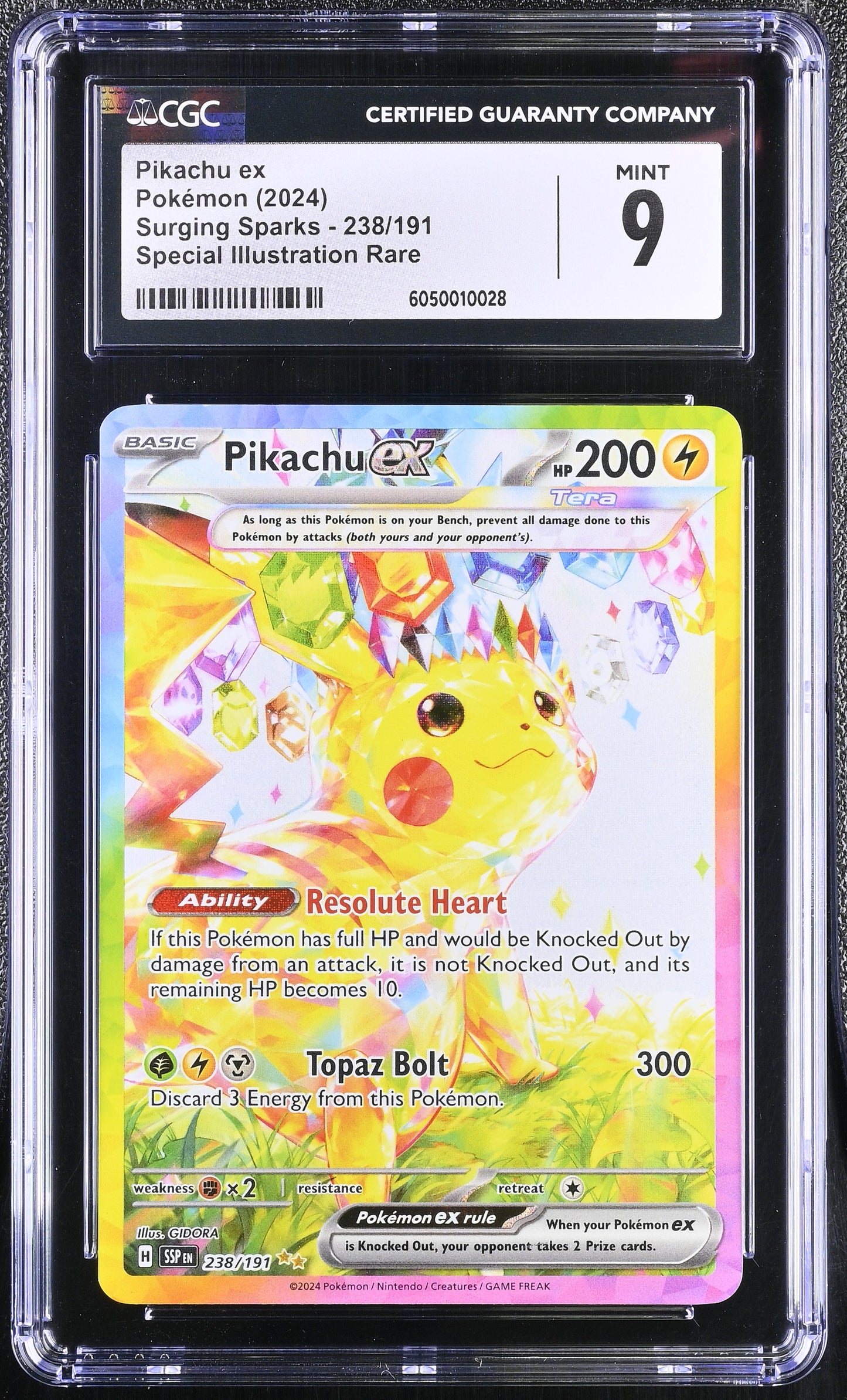 CGC 9 - Pikachu ex 238/191 SIR SV Surging Sparks - Pokemon