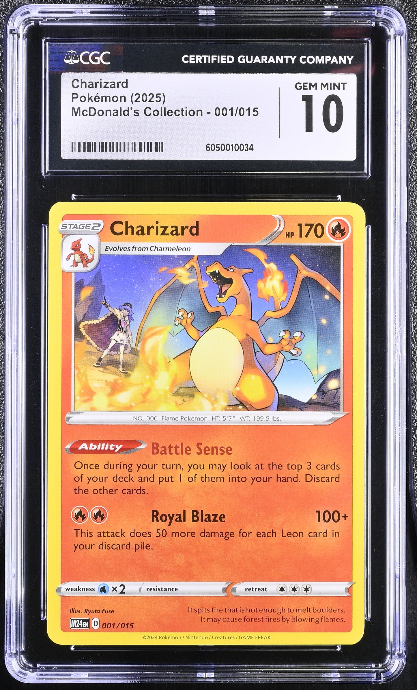 CGC 10 - Charizard 001/015 M24EN 2025 McDonalds Collection - Pokemon