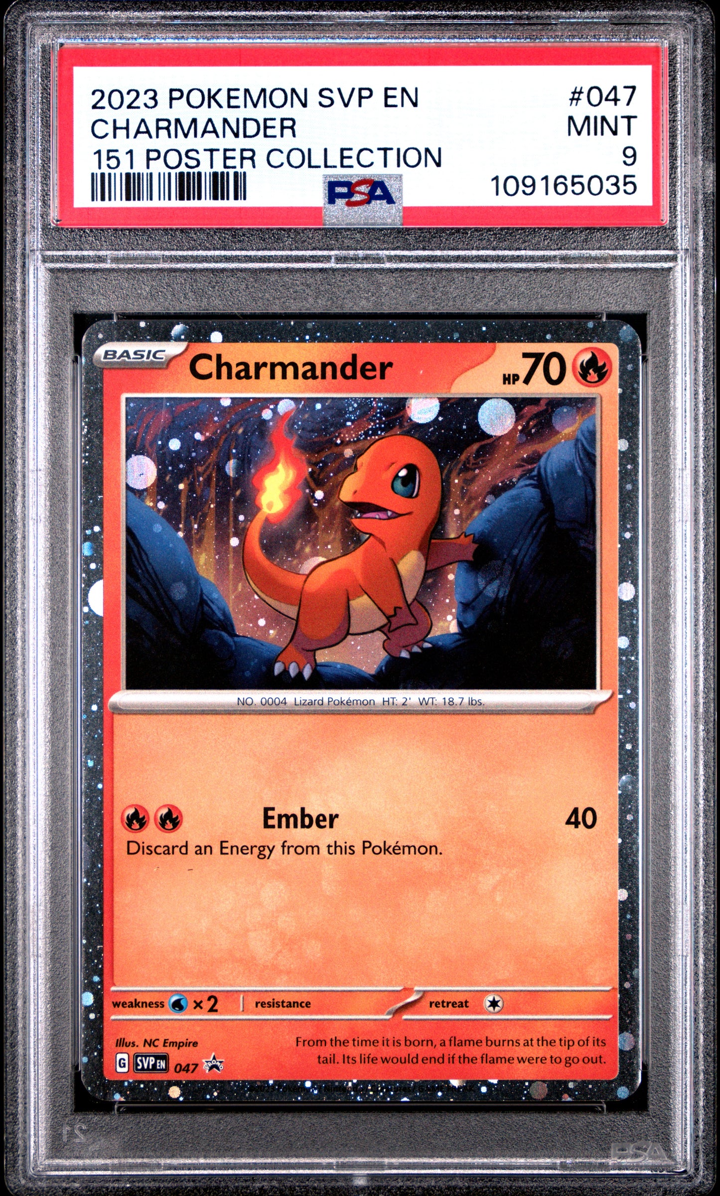 PSA 9 - Charmander Holo SVP047 MEW 151 Poster Collection - Pokemon