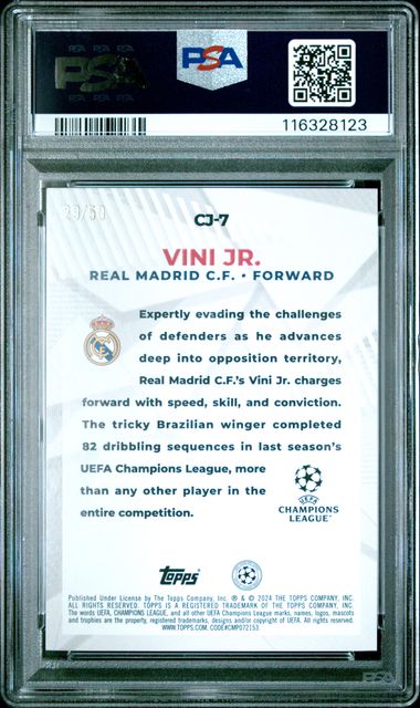 PSA 8 - Vini Jr.Topps #7 Craque Do Jogo - Gold 23-24 /50 - Football