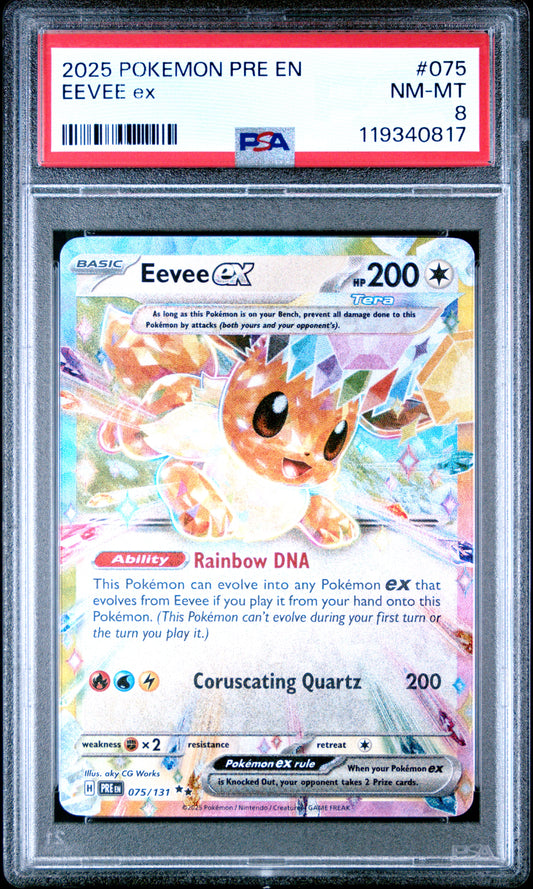 PSA 8 - Eevee ex 075/131 SV Prismatic Evolutions - Pokemon