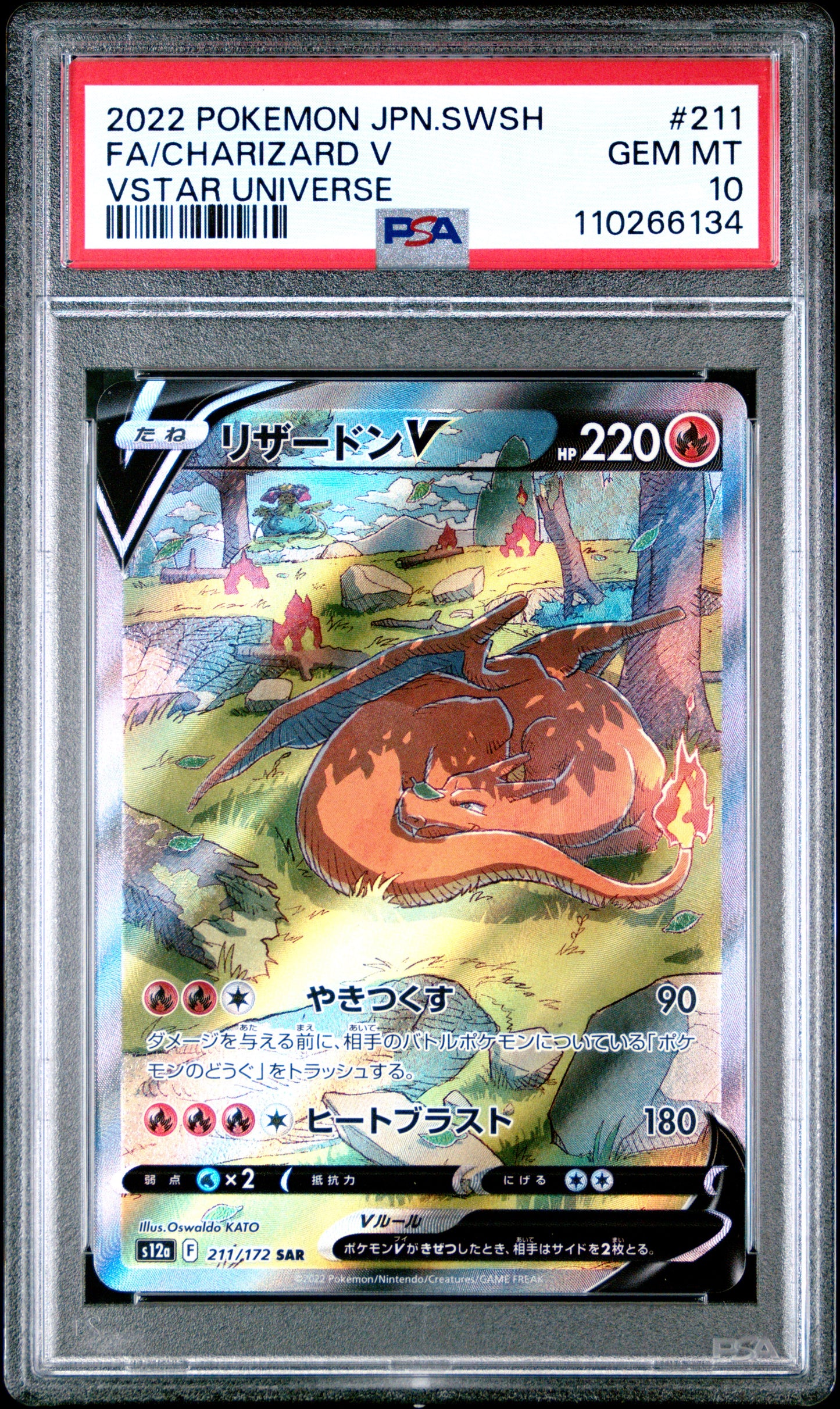 PSA 10 - Charizard V 211/172 s12a VSTAR Universe - Pokemon