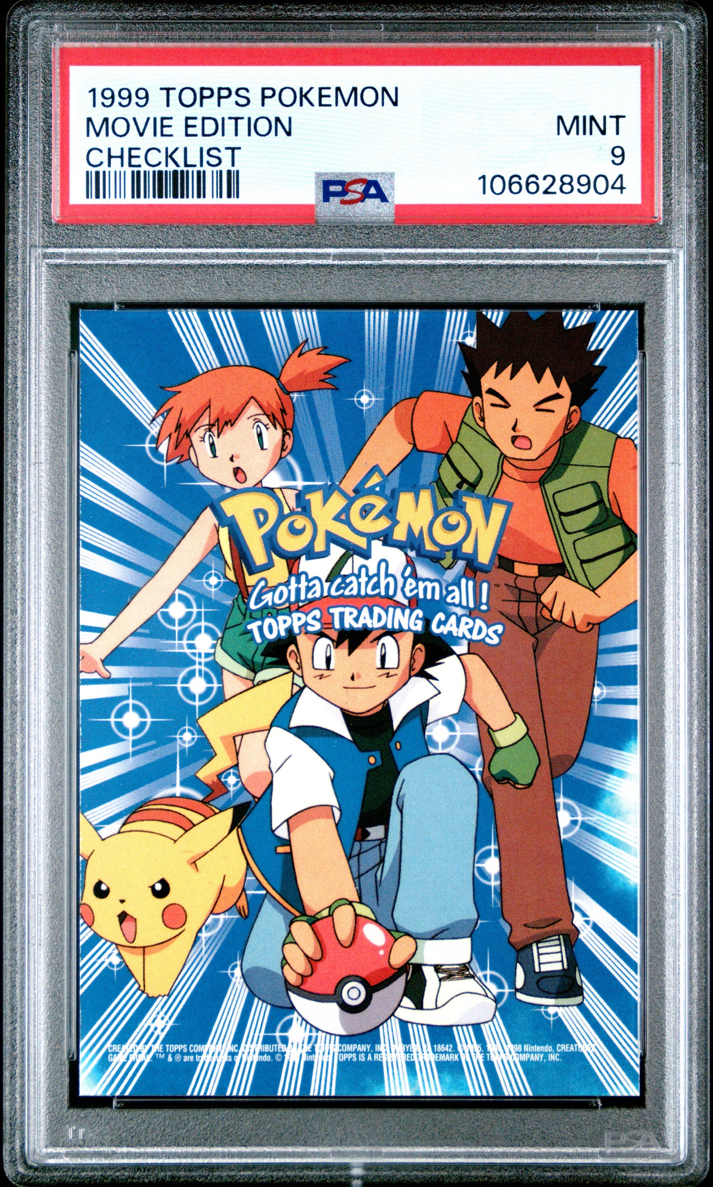 PSA 9 - Checklist 1999 TOPPS Movie Edition - Pokemon