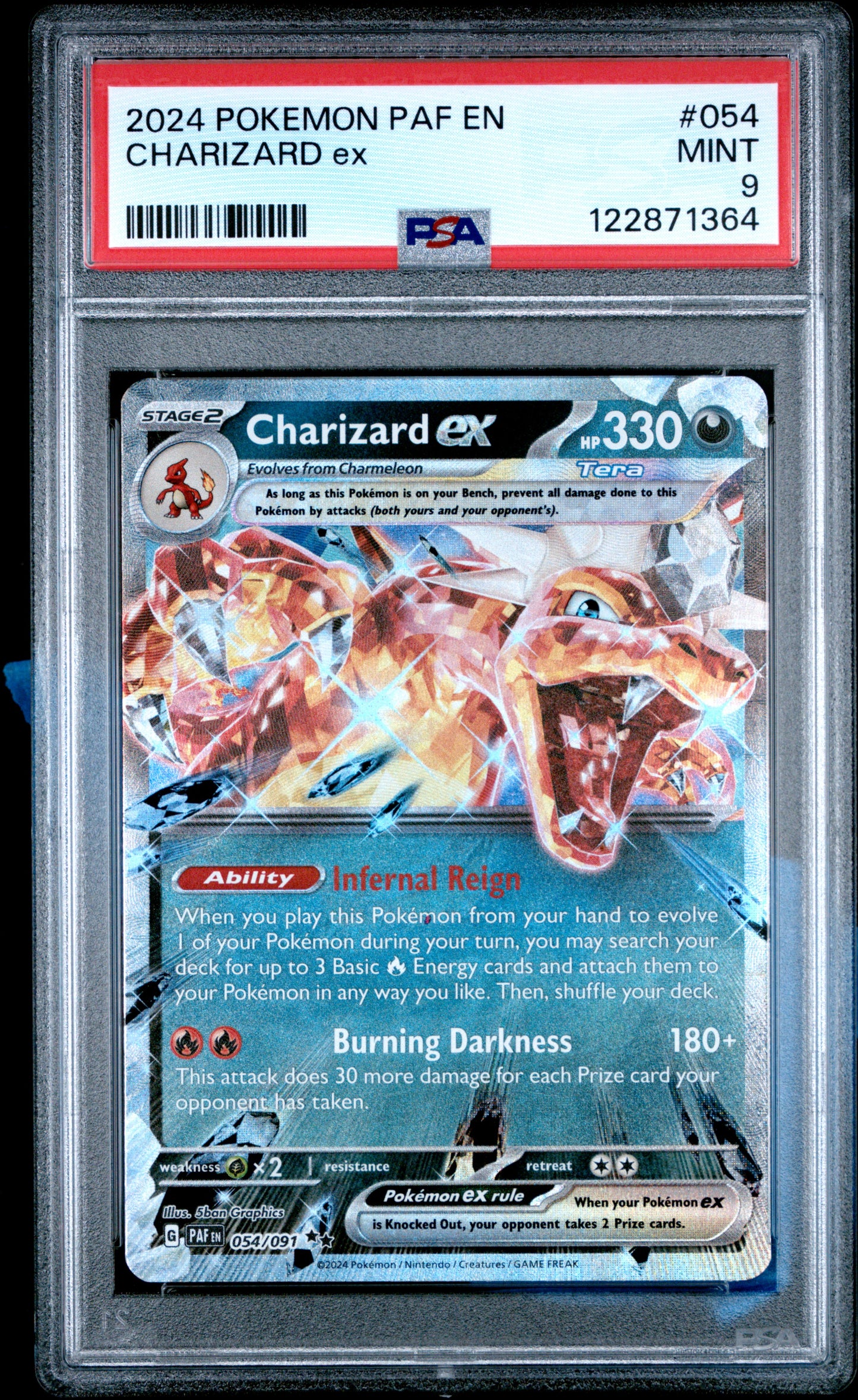 PSA 9 - Charizard ex 125/197 SV Obsidian Flames - Pokemon