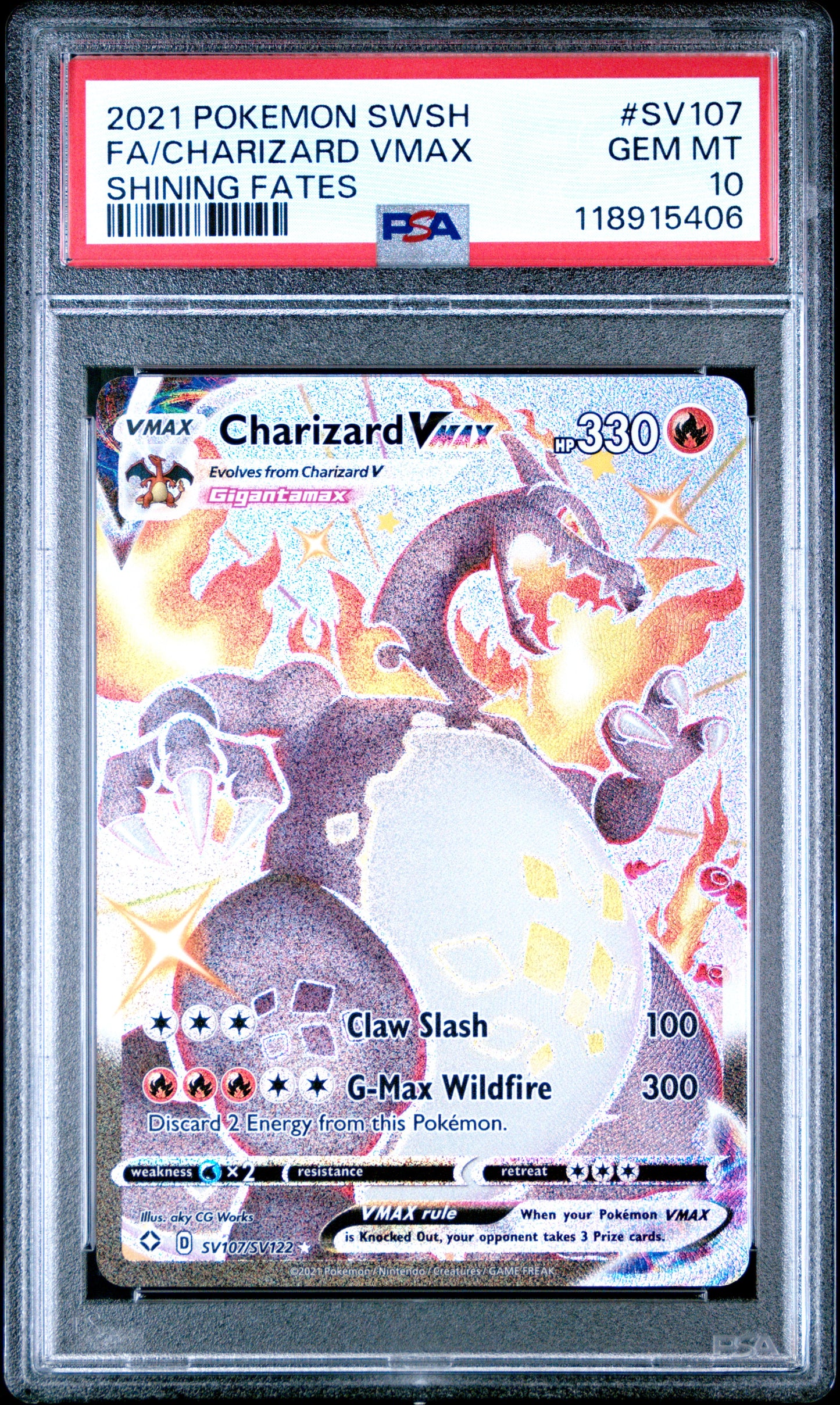 PSA 10 - Charizard VMAX SV107/SV122 SWSH Shining Fates - Pokemon