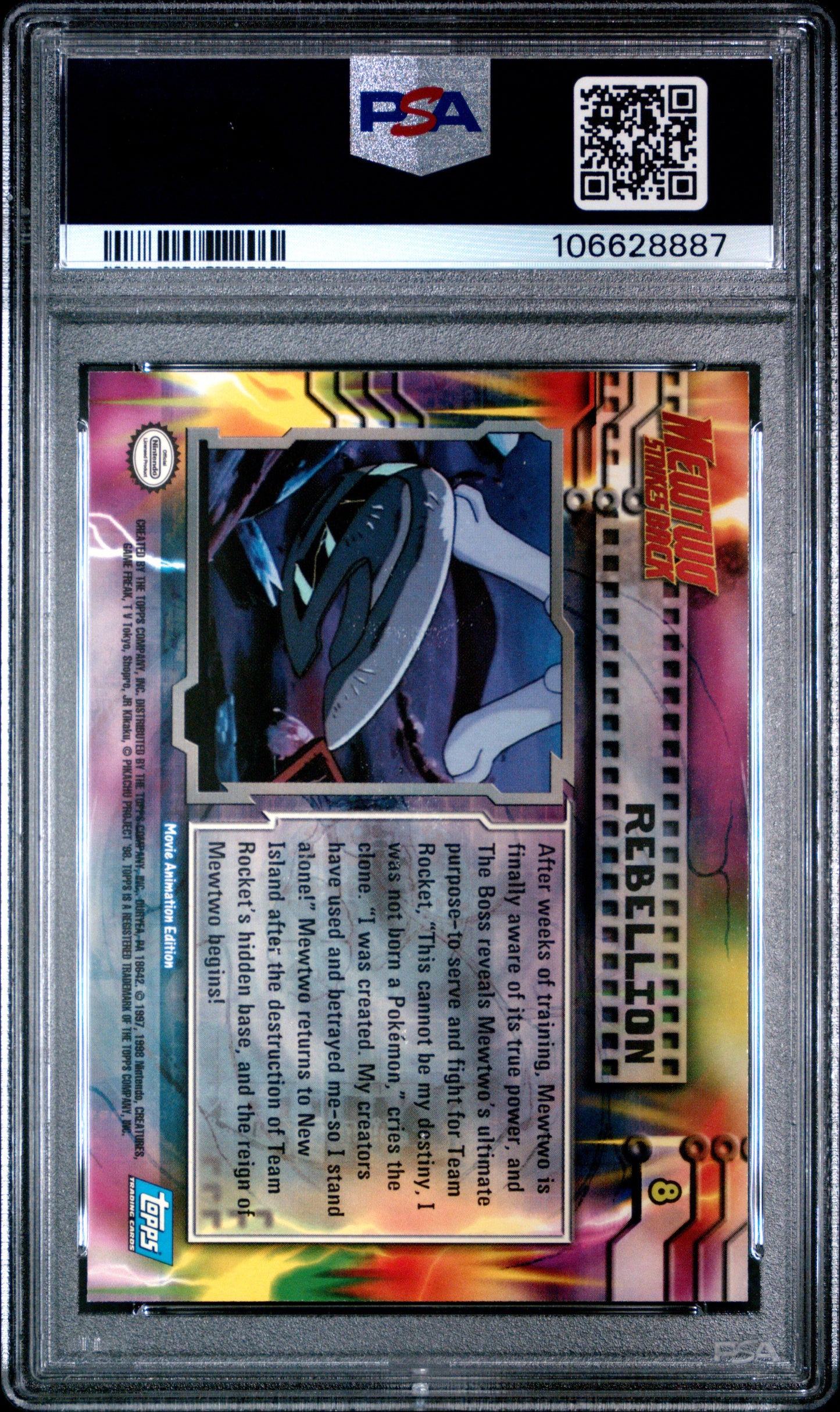 PSA 8 - Mewtwo Rebellion #8 1999 TOPPS Movie Edition - Pokemon