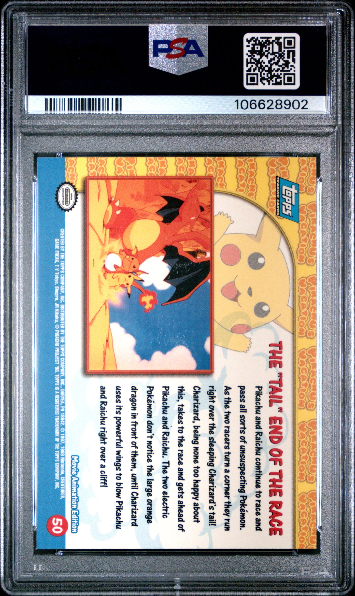 PSA 10 - Charizard Tail End of Race #50 1999 TOPPS Movie Edition - Pokemon
