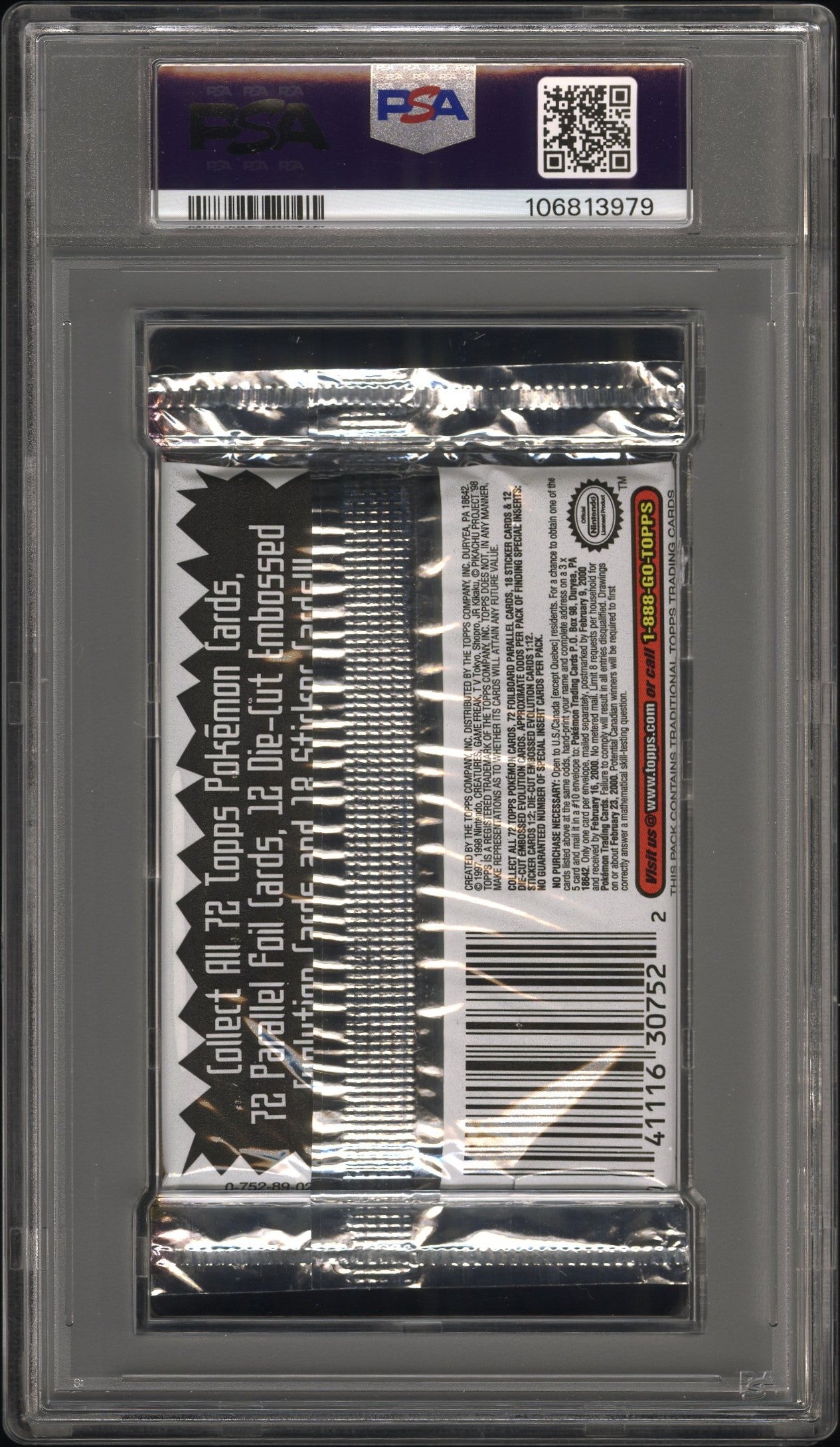 PSA 9 - TOPPS The First Movie Blue Logo (Mewtwo) Foil Pack - Pokemon