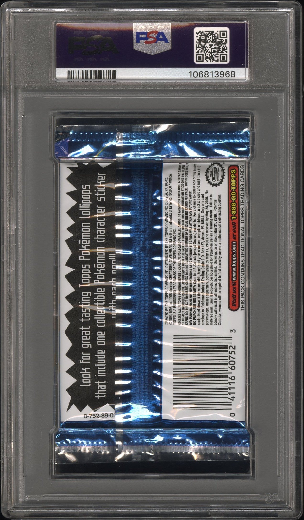 PSA 10 - TOPPS TV Animation Edition Series 2 (Ash) Foil Pack - Pokemon