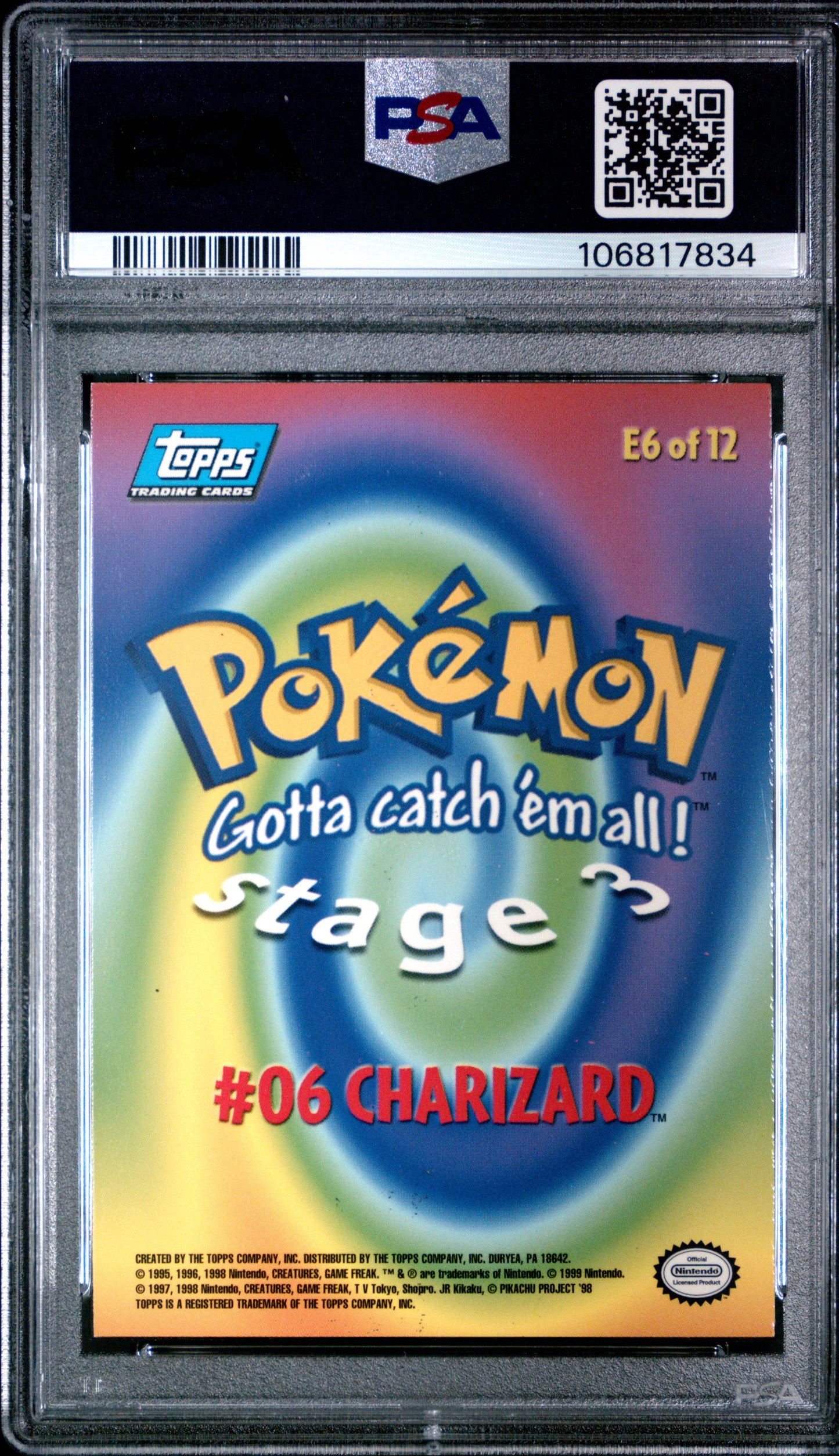 PSA 8 - Charizard Rainbow Foil #E6 1999 TOPPS Movie Edition - Pokemon