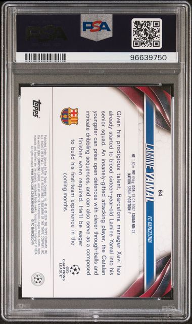 PSA 9 - Lamine Yamal 2023-24 #64 Topps Starball - Football