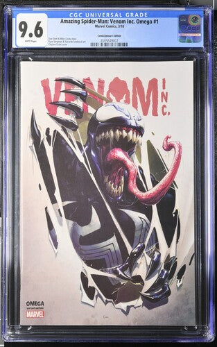 CGC 9.6 - Amazing Spider Man Venom Inc Omega #1 3/18 Crain Cover - Comic
