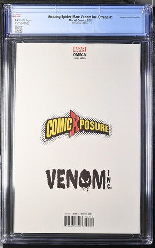 CGC 9.6 - Amazing Spider Man Venom Inc Omega #1 3/18 Crain Cover - Comic