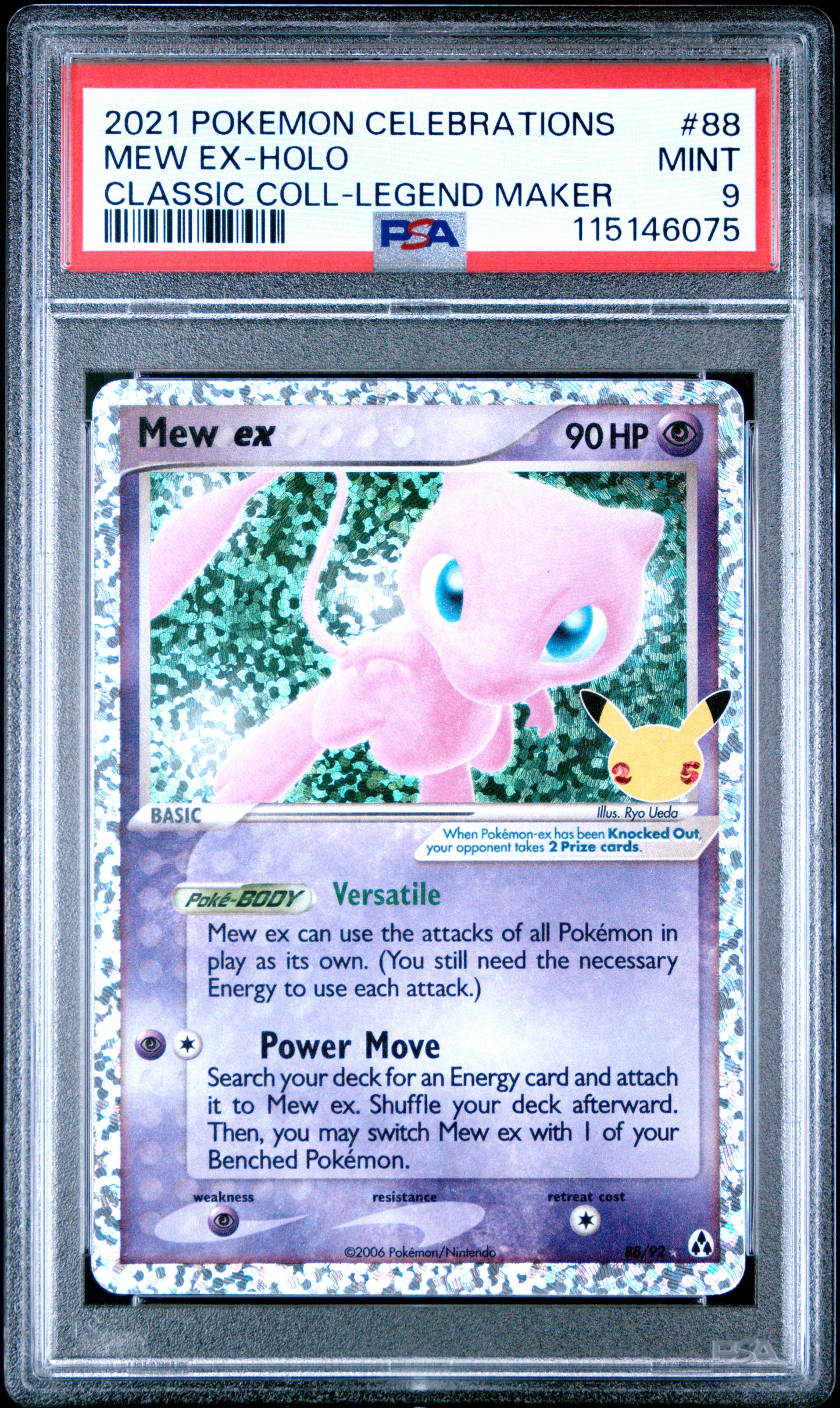PSA 9 - Mew ex 88/92 SWSH Celebrations Classic Collection - Pokemon
