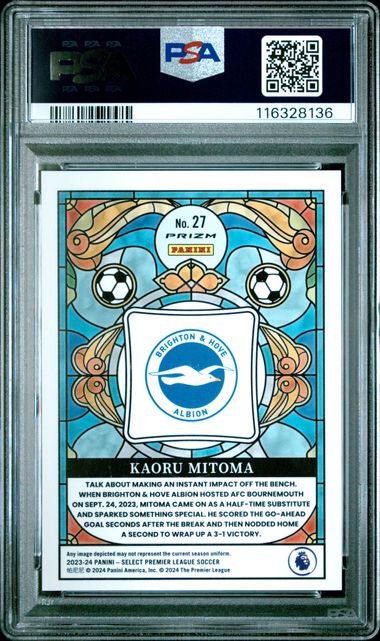 PSA 8 - Mitoma #27 Select Stained Glass 23-24 - Football